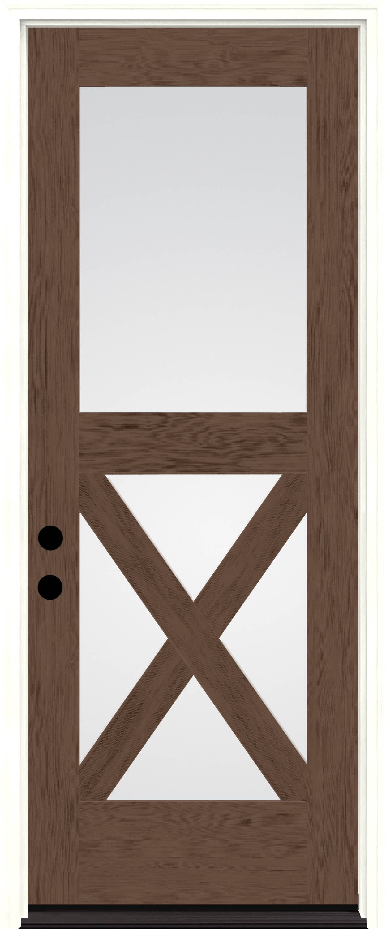 Therma-Tru Classic Craft 36-in x 80-in x 6-9/16-in Fiberglass Right-hand inswing Driftwood Stained Prehung Residential Insulating core Front Door