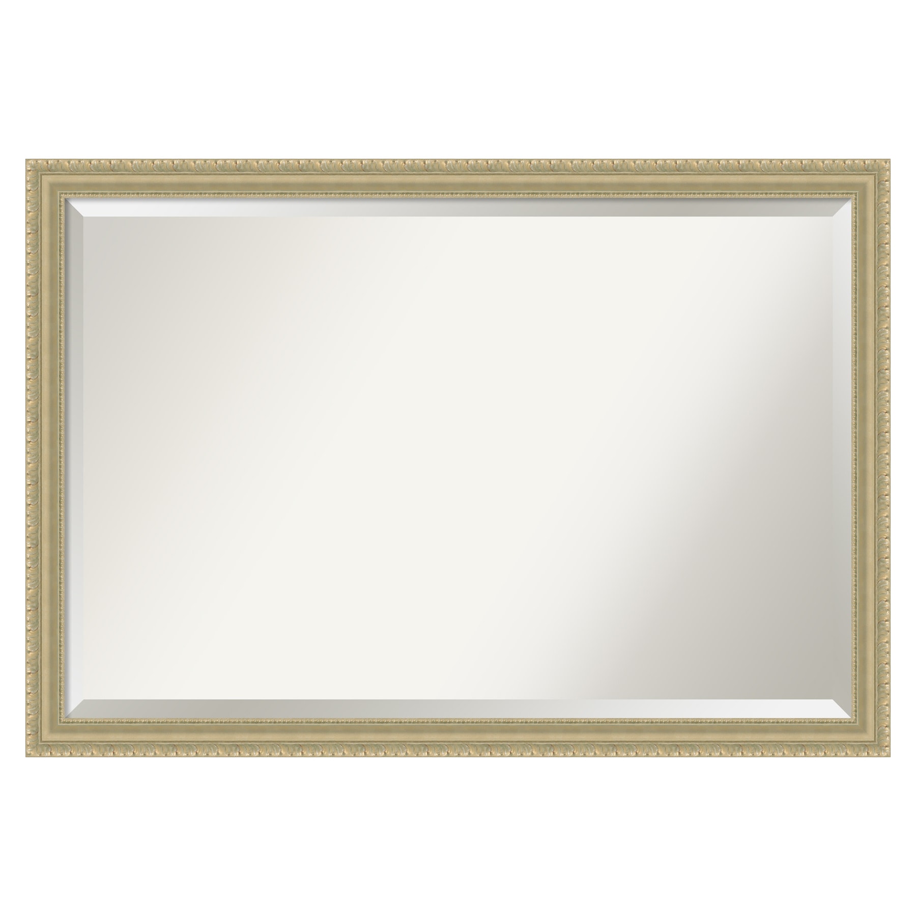 Amanti Art DSW3941610 Teardrop 39.0-in x 27.0-in Framed Rectangle Bathroom Vanity Mirror ( Champagne )