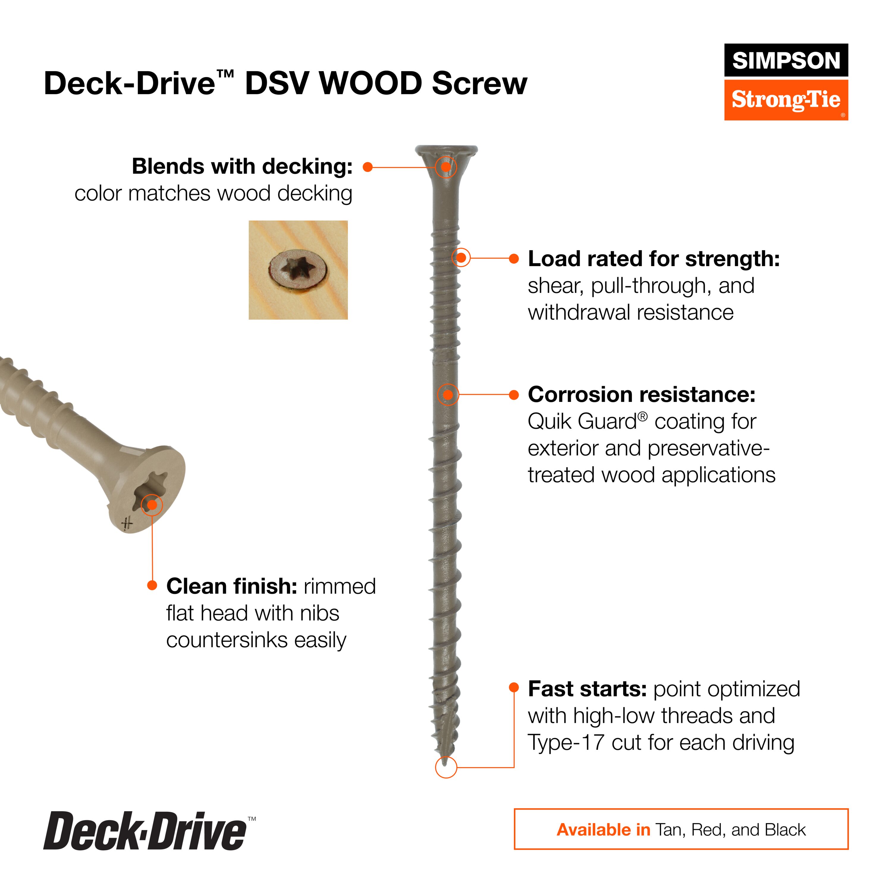 Simpson Strong-Tie DSVBK3R70 Deck-Screws - View #2