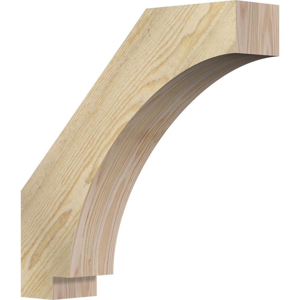 Ekena Millwork BRC04X18X18IMP00RDF 4-in x 18-in x 18-in Douglas Fir Unfinished Wood Imperial Rough Sawn Knee Brace