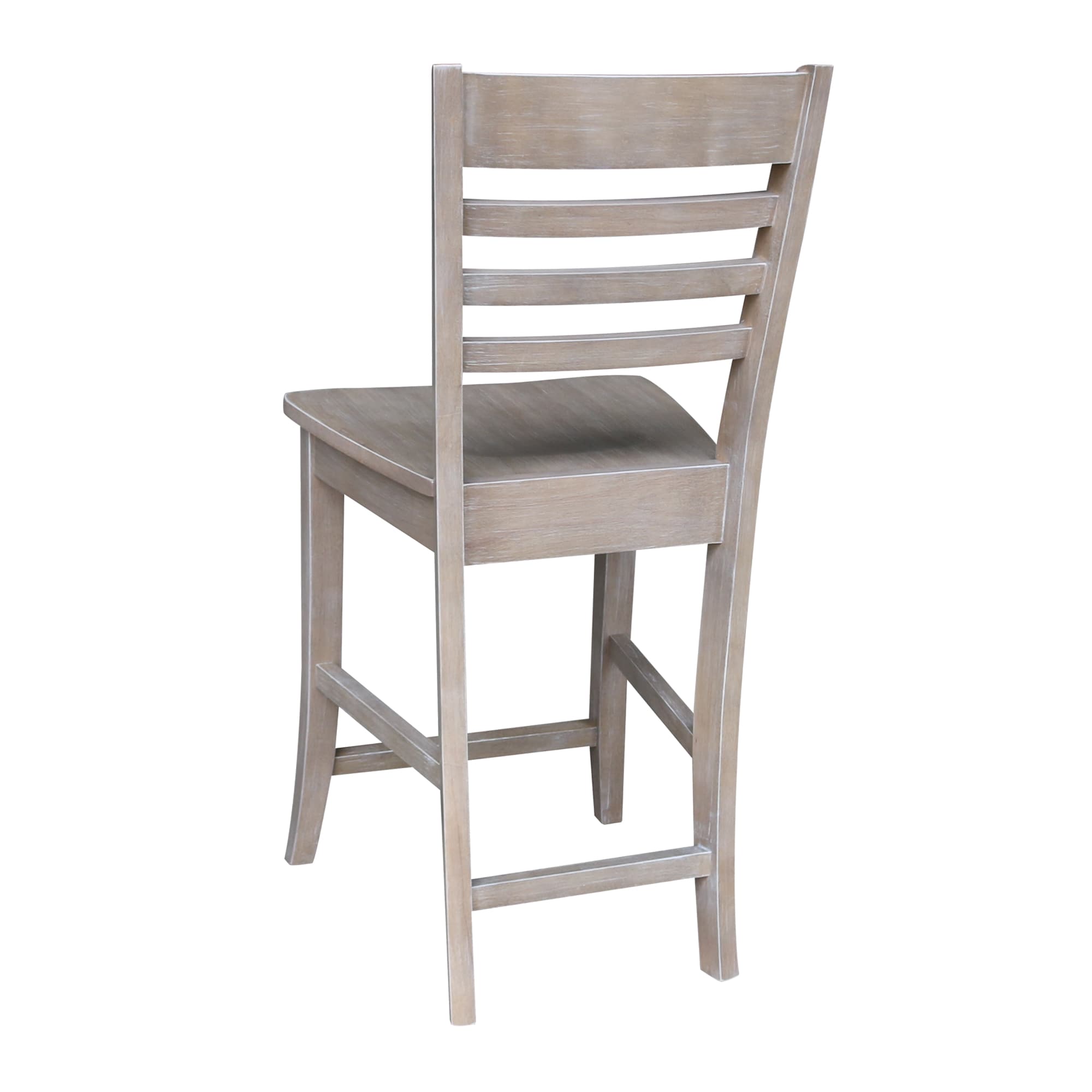 Cosmo Vintage Washed Grey Solid Hardwood 24" Counter Stool