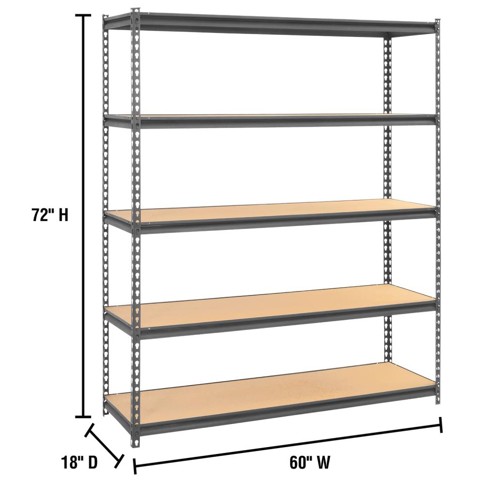 edsal Steel Heavy Duty 5-Tier Utility Shelving Unit (60-in W x 18-in D ...