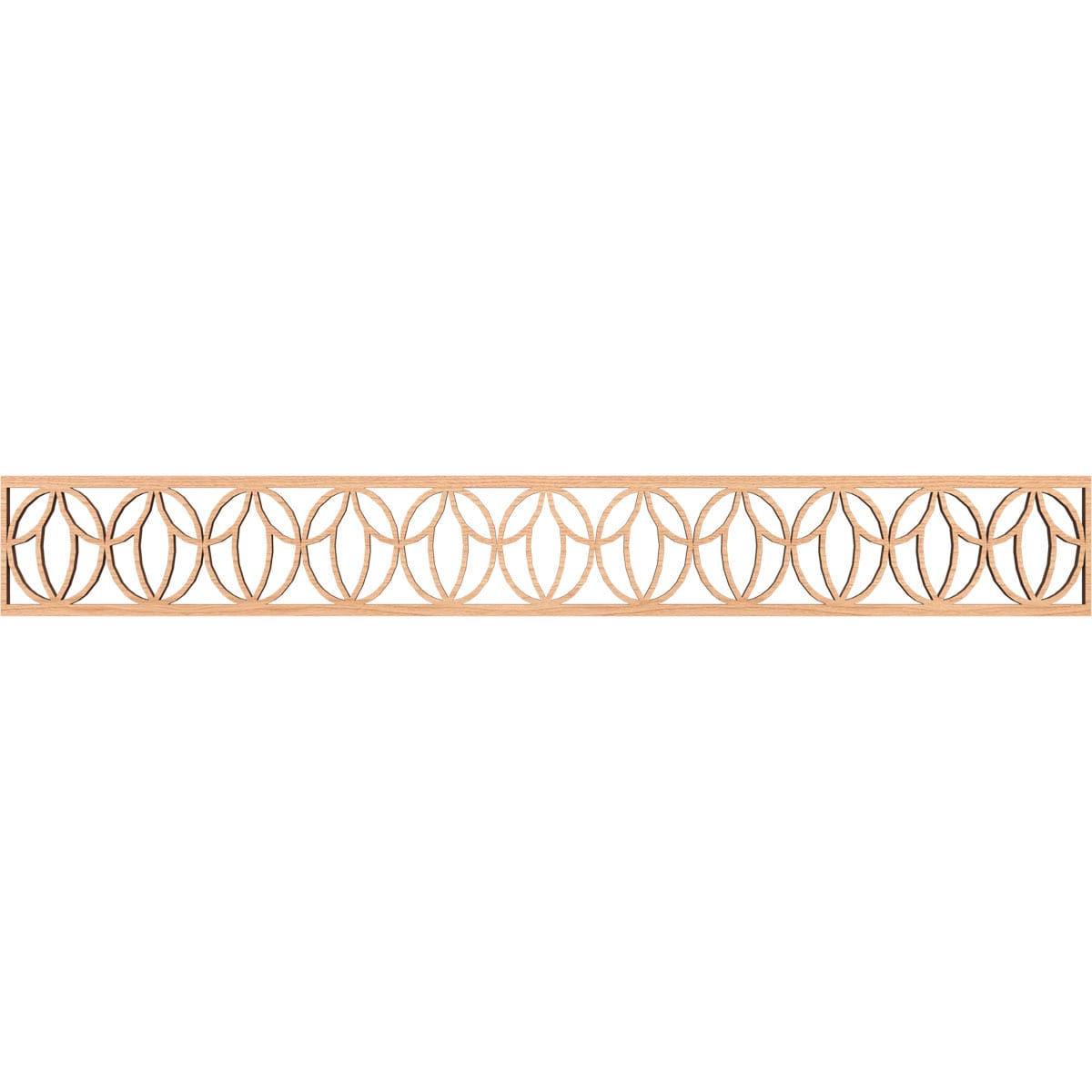 Ekena Millwork MLDB06X46SHOHI Shoshoni Fretwork Flat Trim 6-in x 3.86-ft Hickory Brown Unfinished 2156579 Pierced Wall Panel Moulding