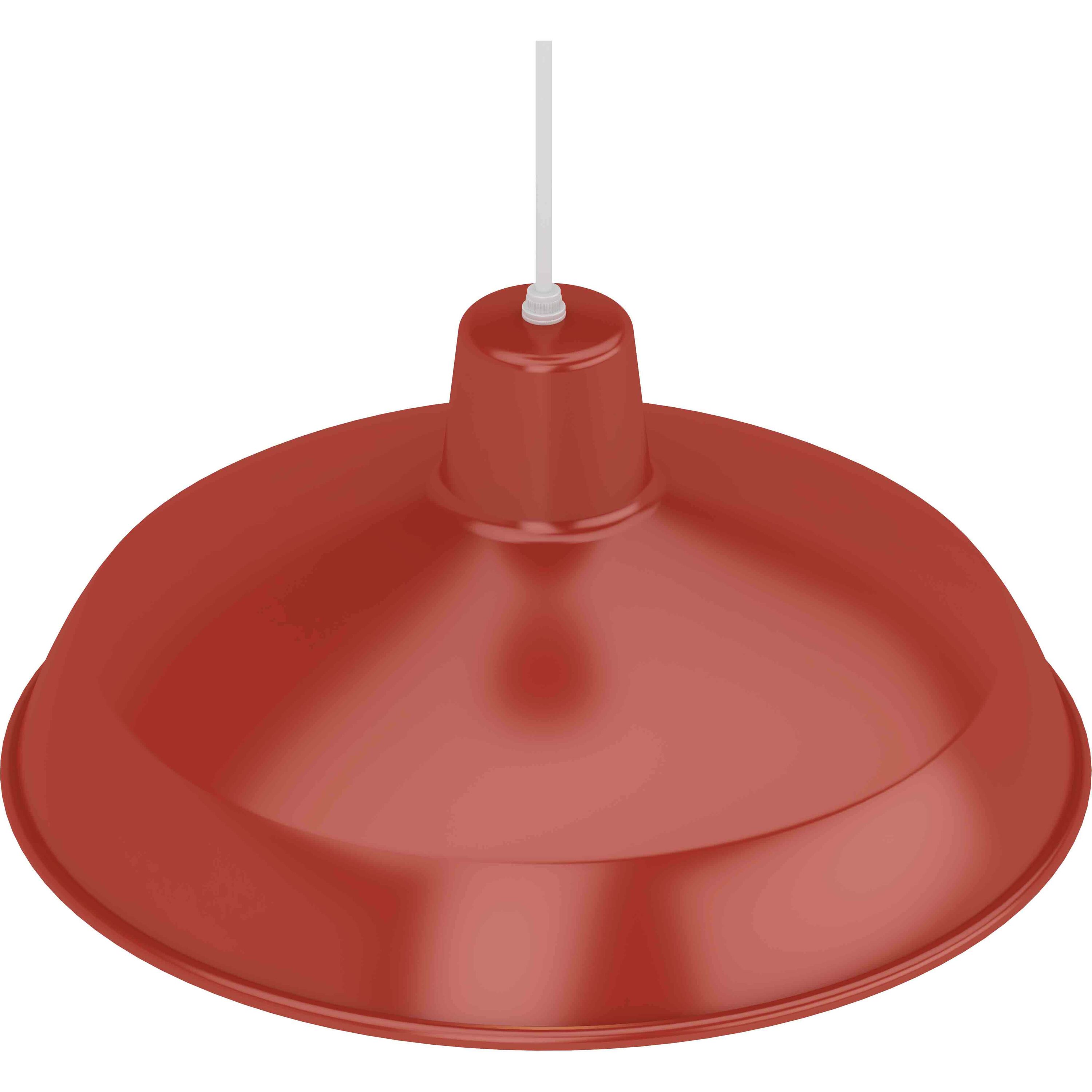 Red Metal Dome Pendant Light with Adjustable Height