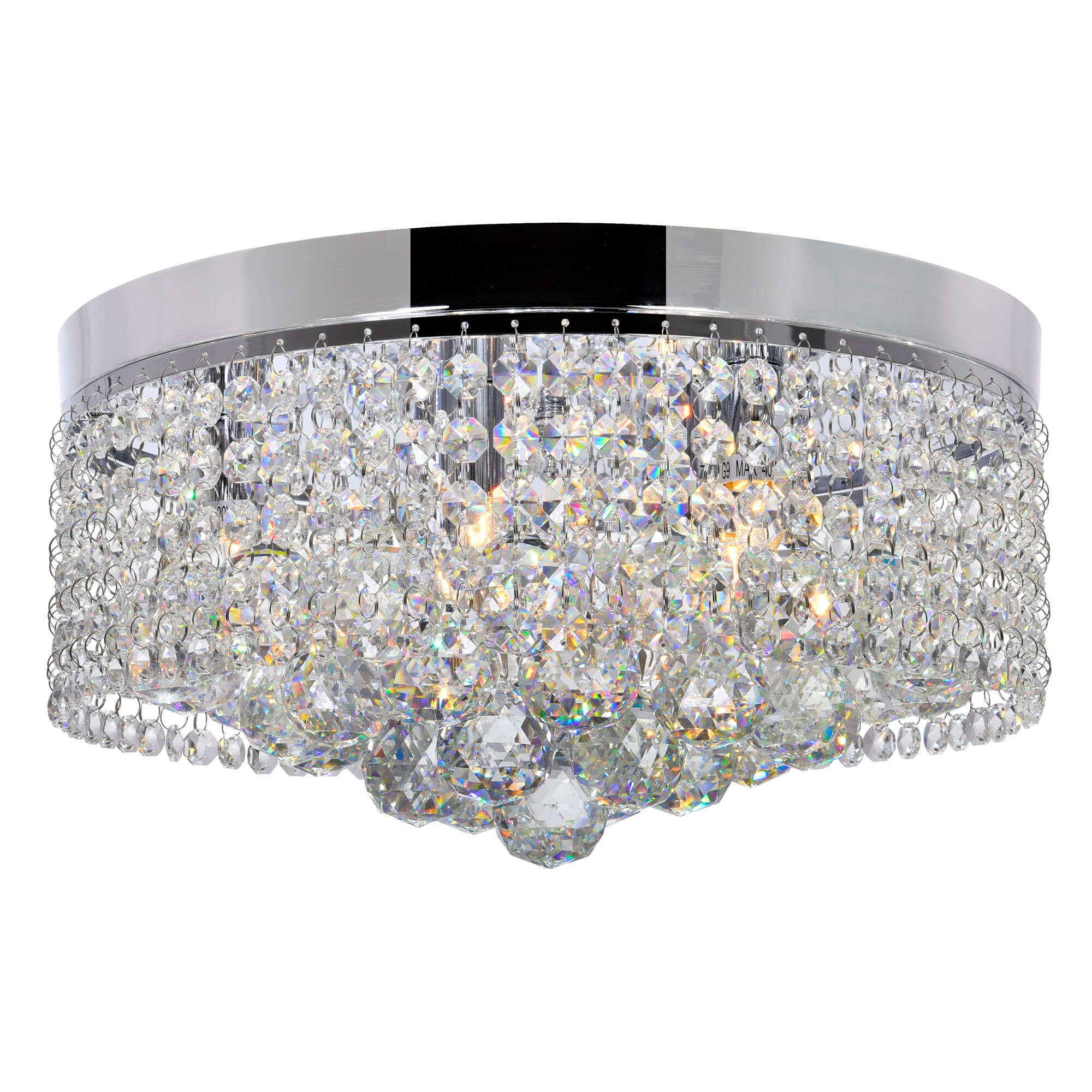 CWI Lighting 5424C14C Cascade 6-Light 14-in Chrome Flush Mount Light