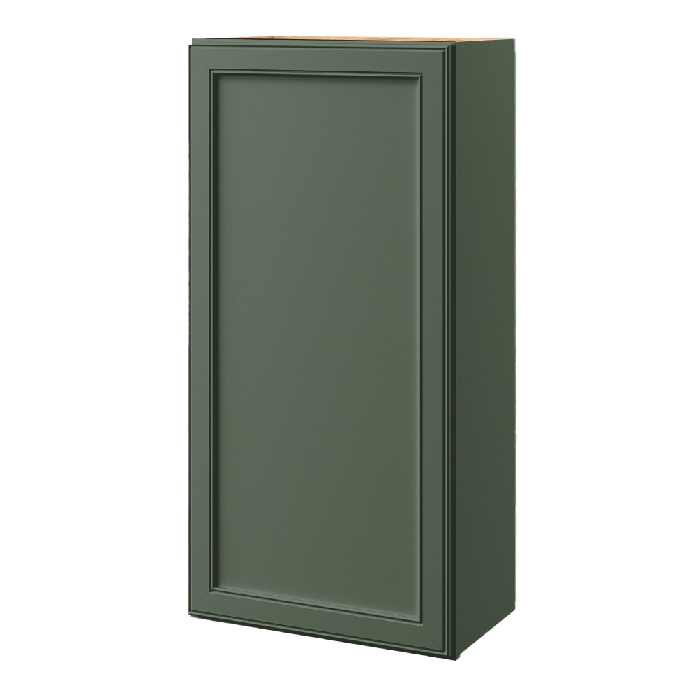 allen + roth Heathrow 9-in W x 42.125-in H x 12-in D Sage Wall Fully Assembled Cabinet (Recessed Panel Square Door Style)