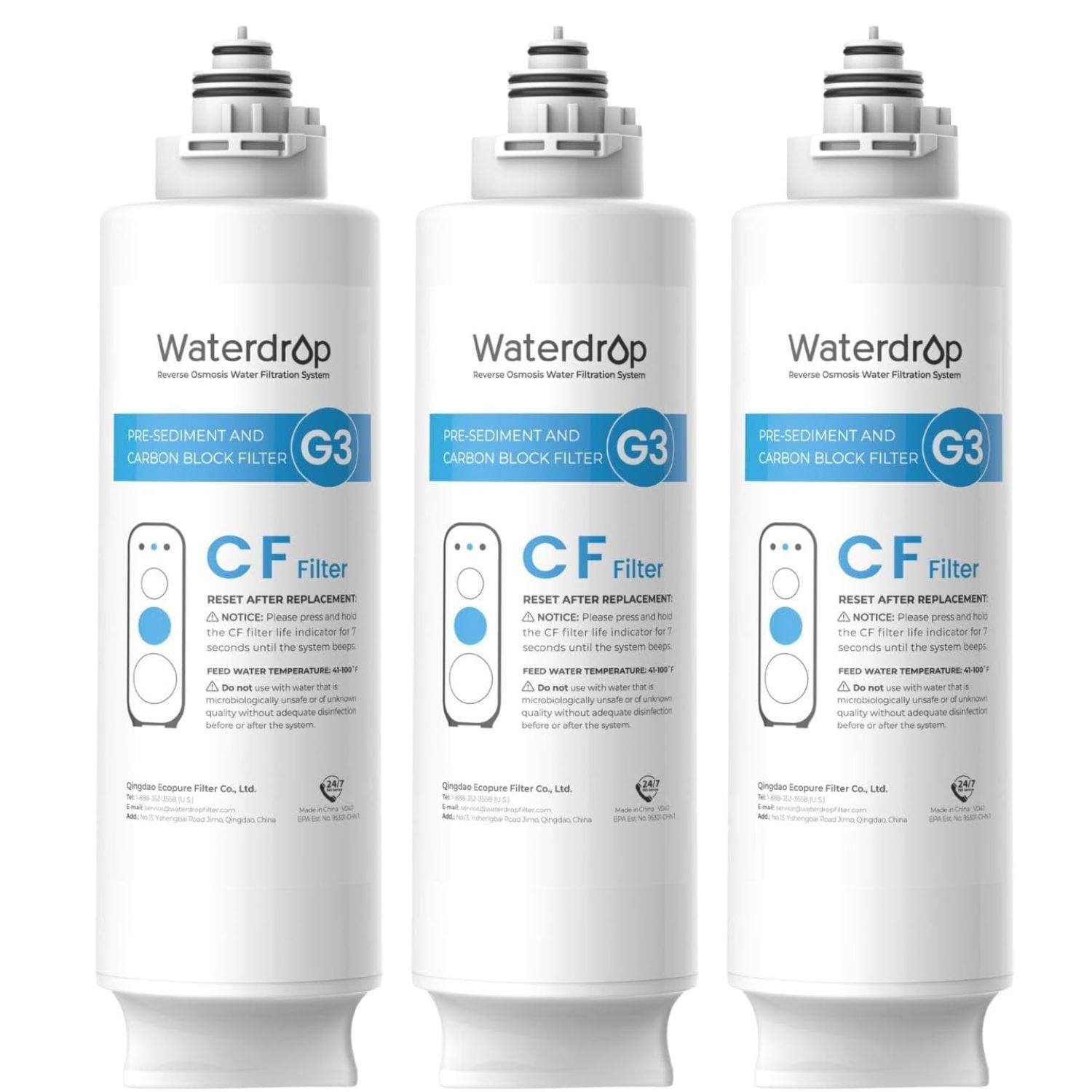 WD-G3-N1CF Replacement Filter Under Sink 6-Months Replacement Filter 3 -Pack