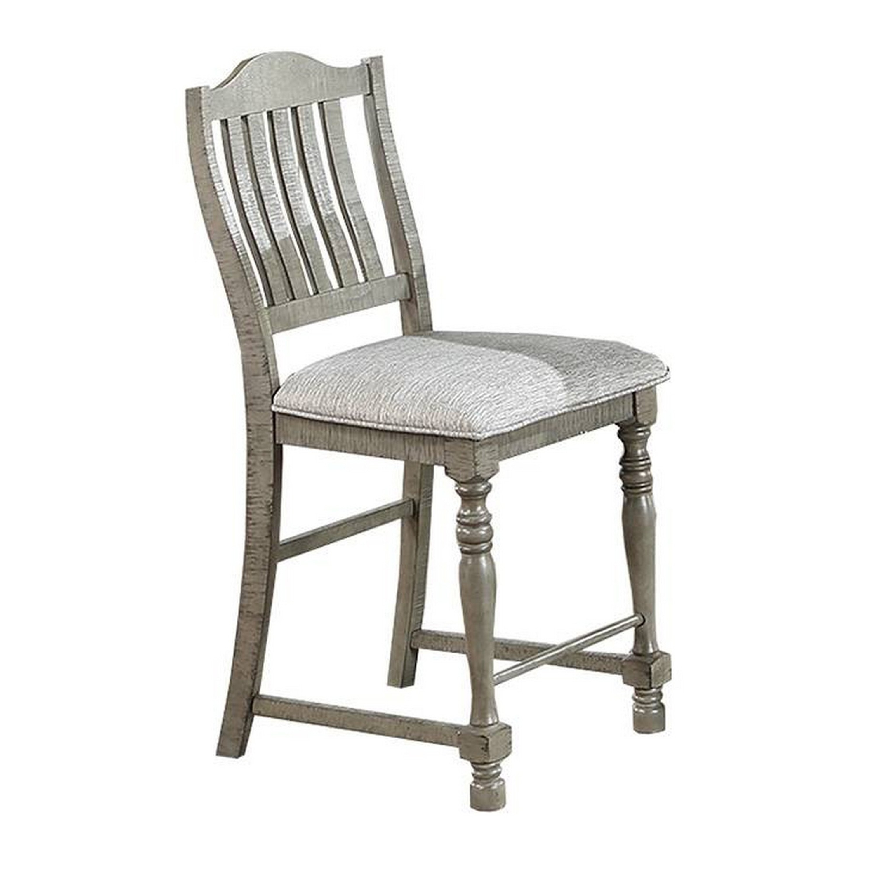 Rizi Gray Wood Frame Counter Height Chair with Cushion (Set of 2)