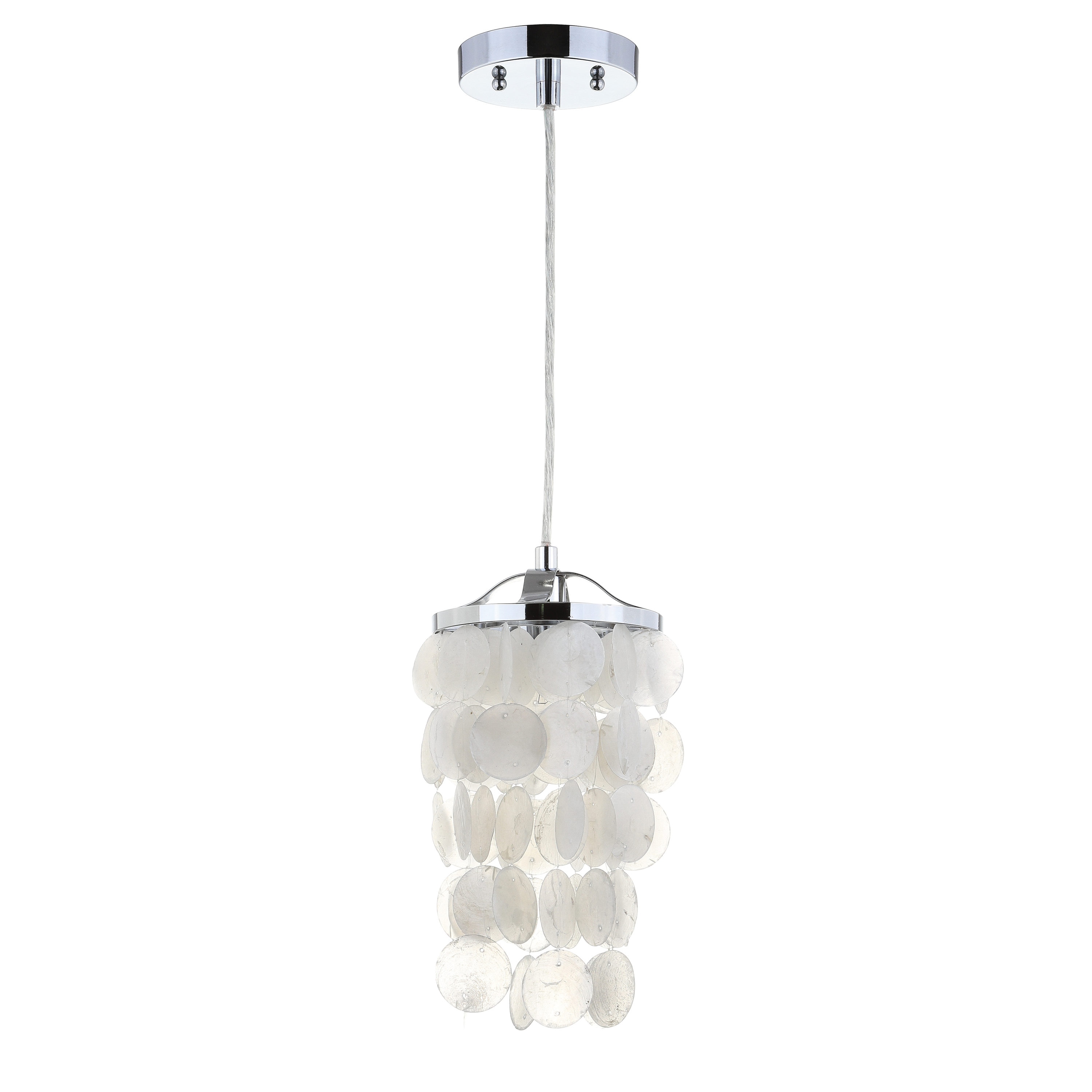 Cayla 7" White Glass LED Drum Pendant Chandelier