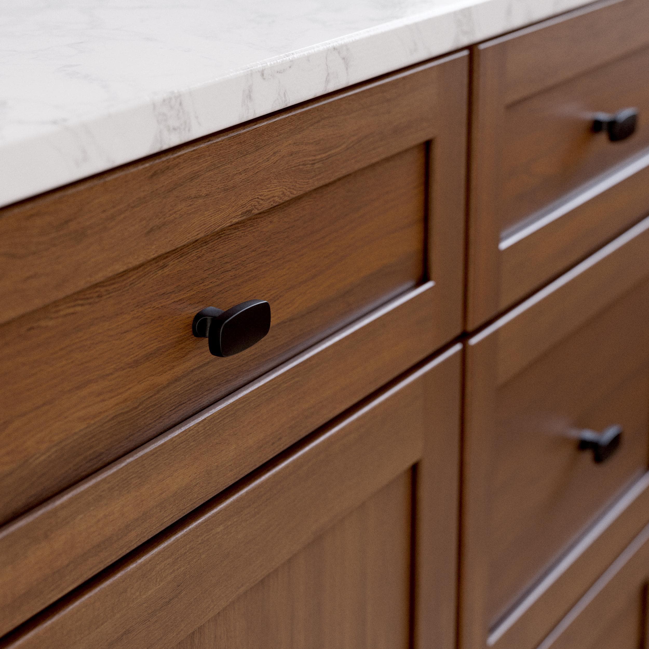 in Knobs 1-4/5-in department Knob Carved Arch at Brainerd Rectangular Cabinet Cabinet Black the Matte