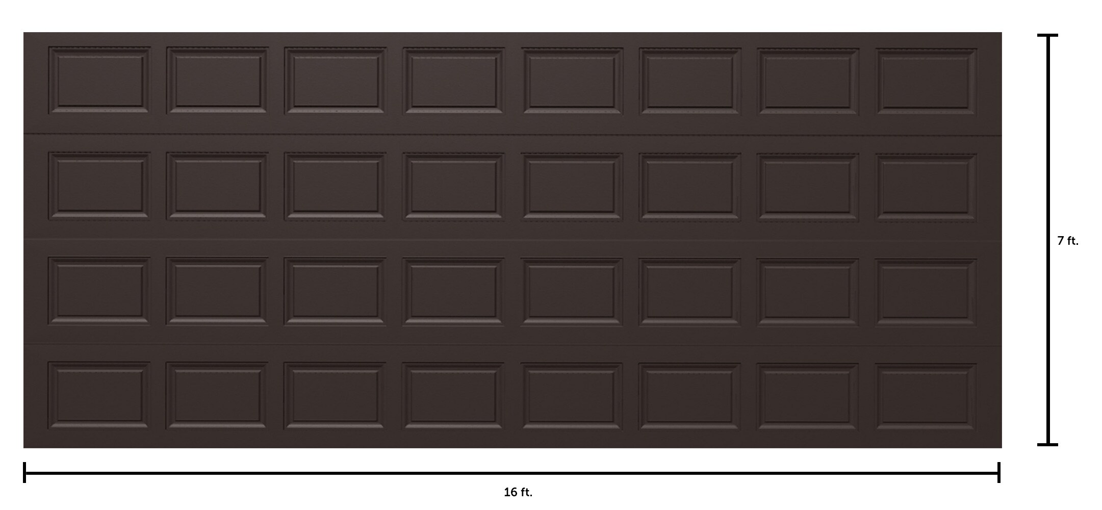 Wayne Dalton Classic Steel Model 8000 16ft x 7ft Brown Double Garage