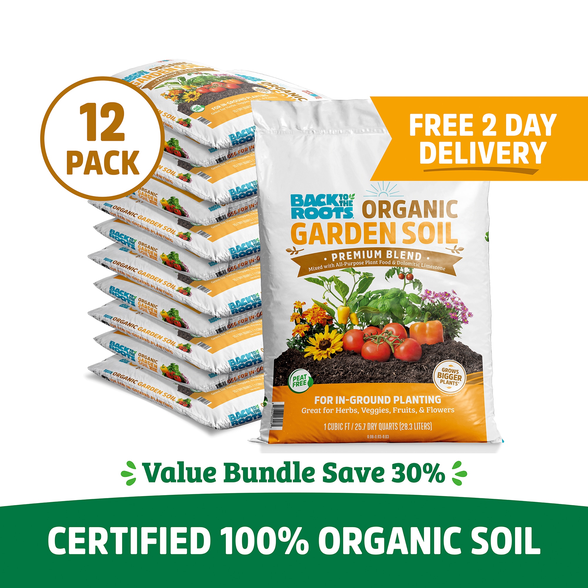 Back to the Roots 12 Cubic feet All-purpose Organic Garden soil #47078-DS