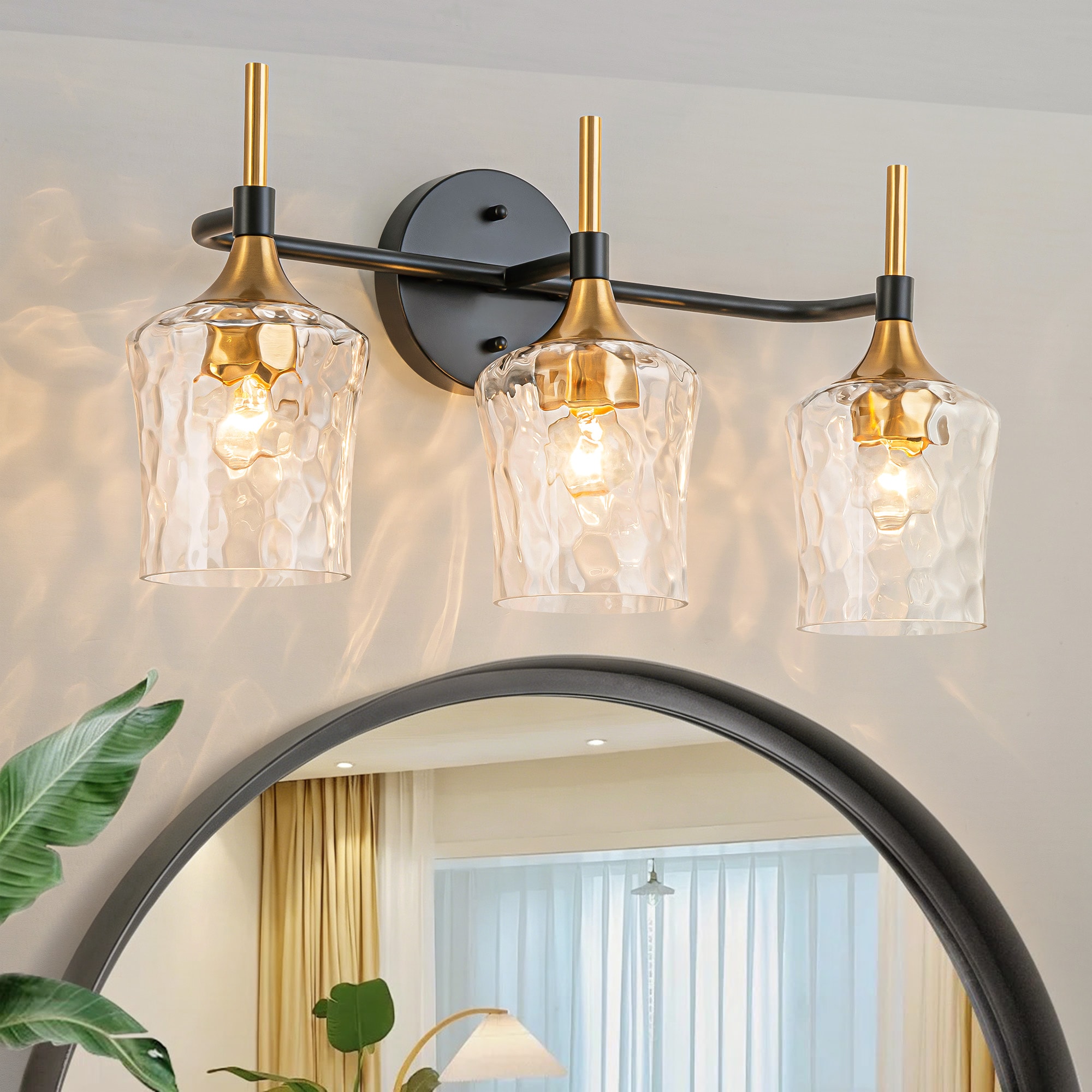 Y'INSP Zevni 20.39-in 3 Light Matte Black Modern/contemporary Bathroom Vanity light