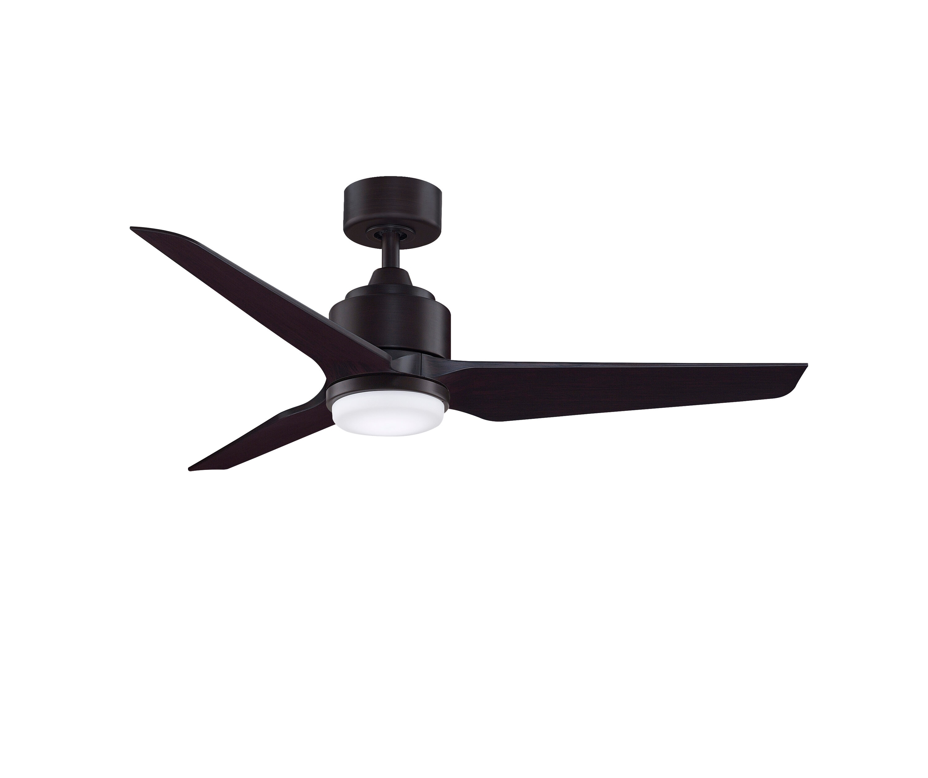 Fanimation TriAire Custom 48-in Dark Bronze with Dark Walnut Blades Color-changing Integrated LED Indoor/Outdoor Smart Propeller Ceiling Fan with Light and Remote (3-Blade) FPD8514DZW-48DWAW-LK Sansujyuku sansujyuku.com