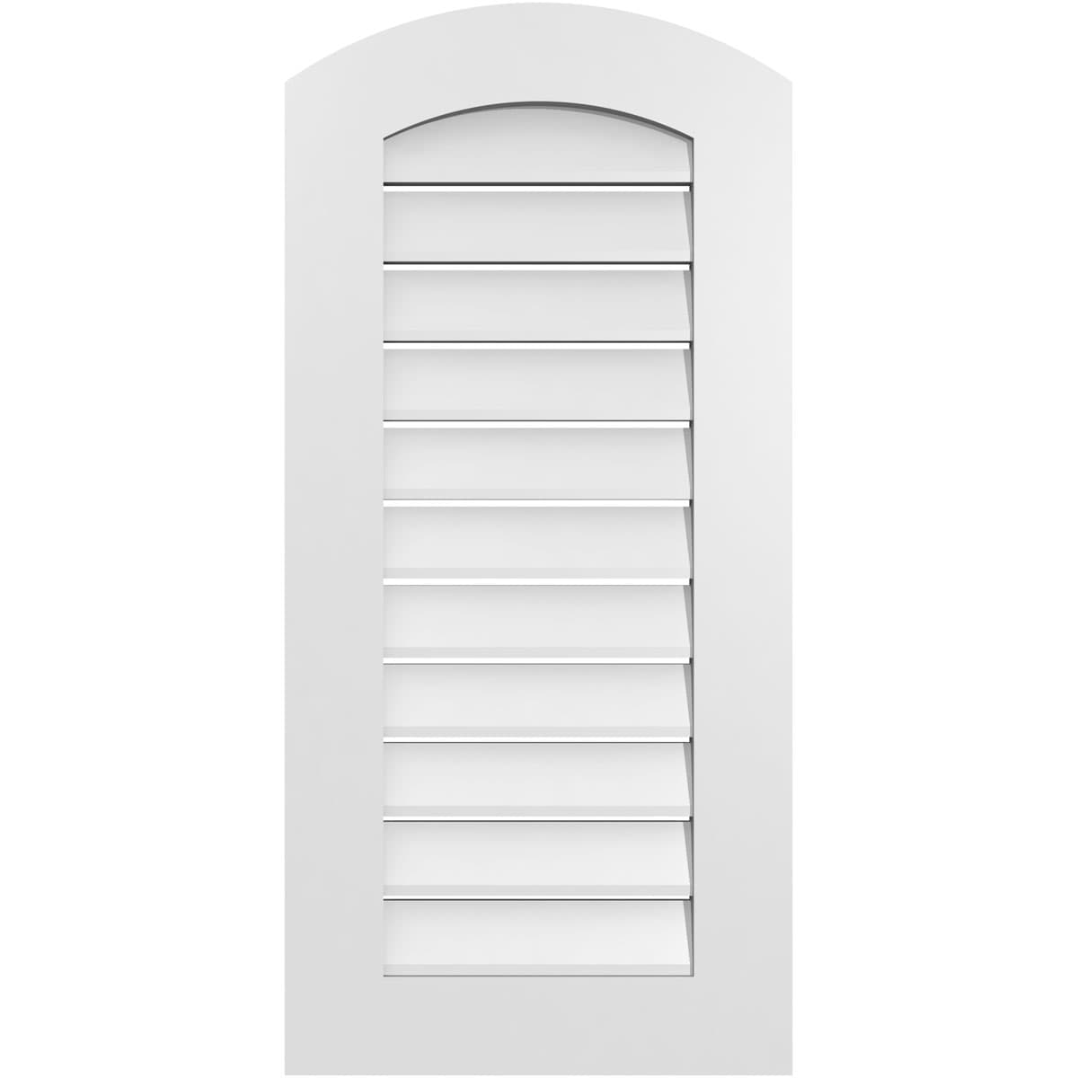 Ekena Millwork GVPAR18X3801SF 18-Inches x 38-Inches Off-white Round top PVC Gable Louver Vent
