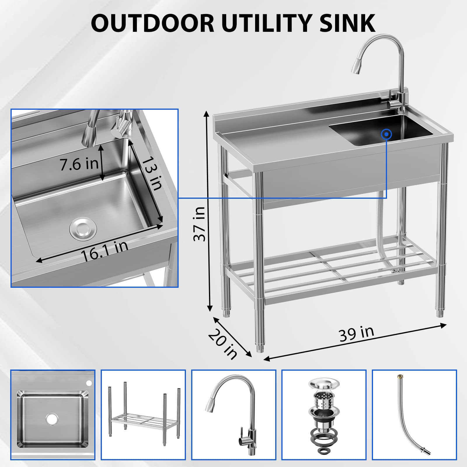 Qeetex JXNAG-PHO-12KK3AMT Kitchen-Sinks - View #3