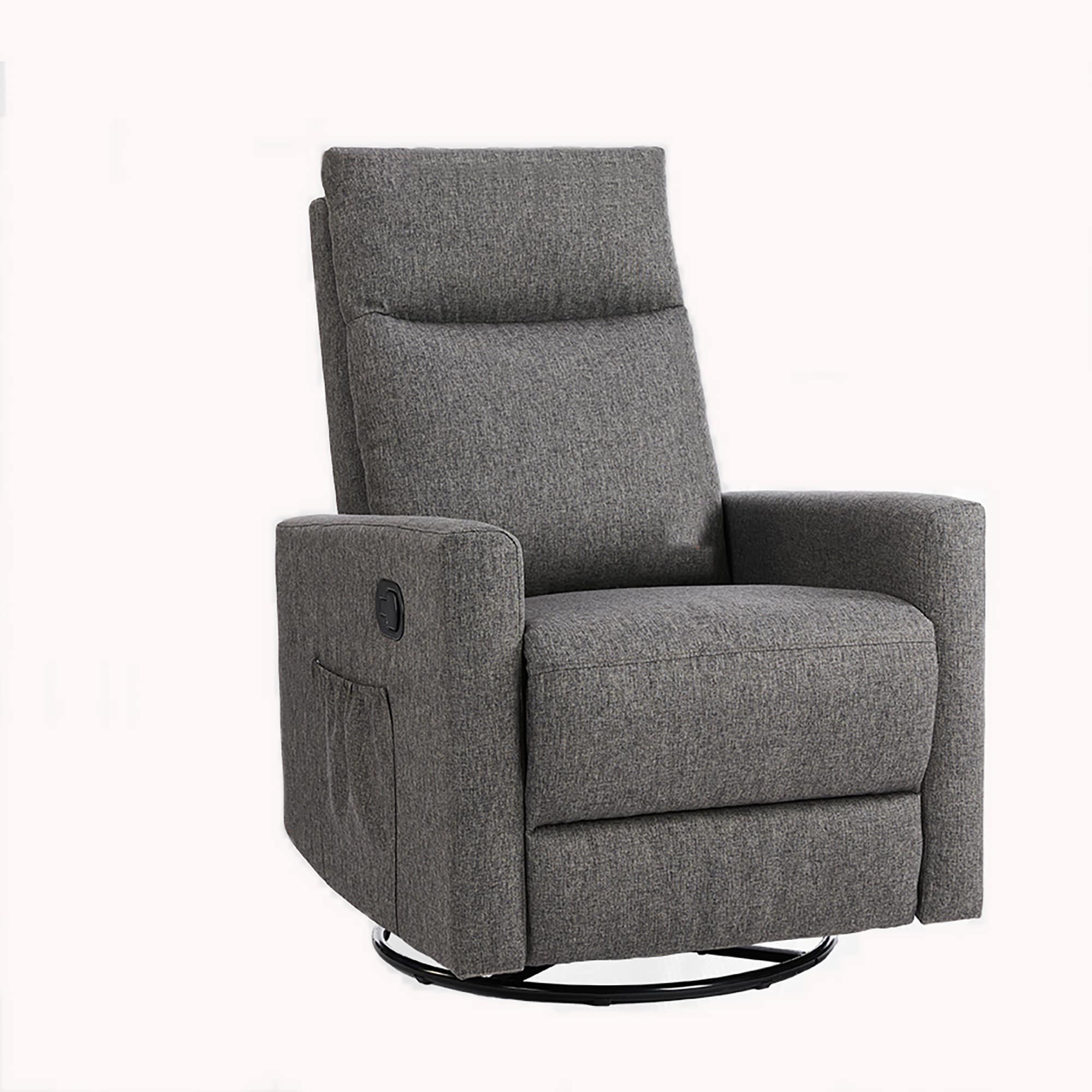 Sumyeg CR-D0102HEVPRU Manual Recliner Chair Winback Single Sofa,Grey Gray Polyester Upholstered Swivel Recliner