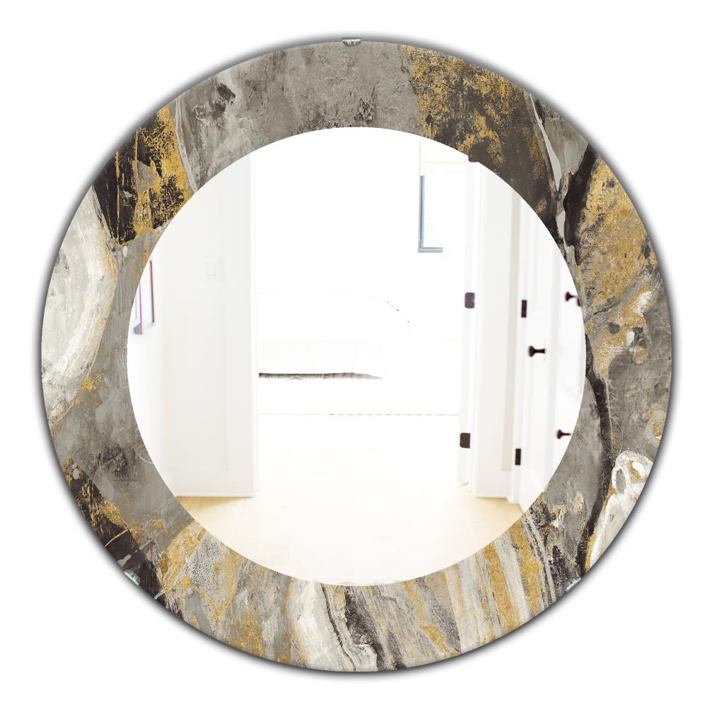 Designart 31.5-in W x 31.5-in H Round Gold Polished Wall Mirror at ...