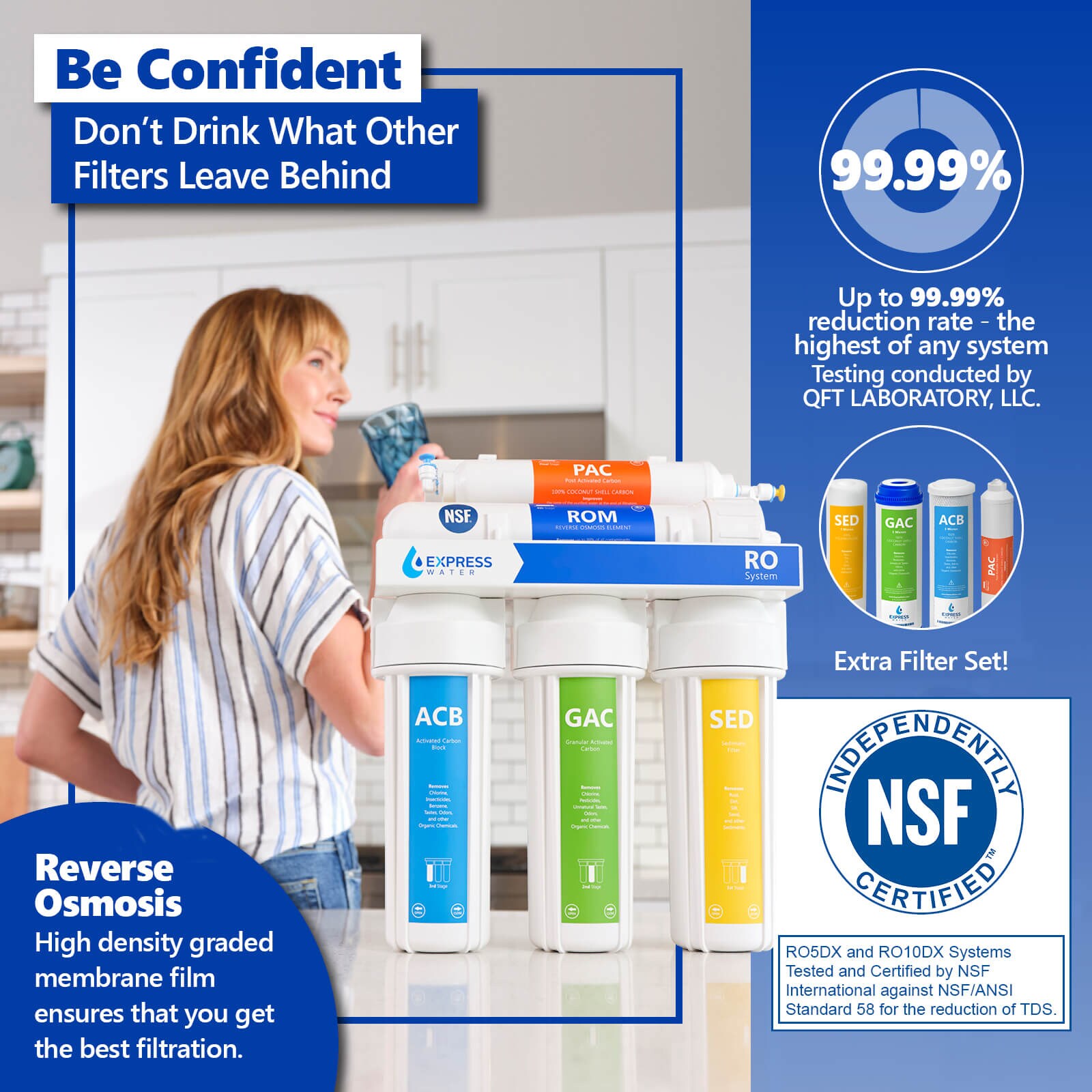 White 5-Stage Under-Sink Reverse Osmosis Water Filtration System