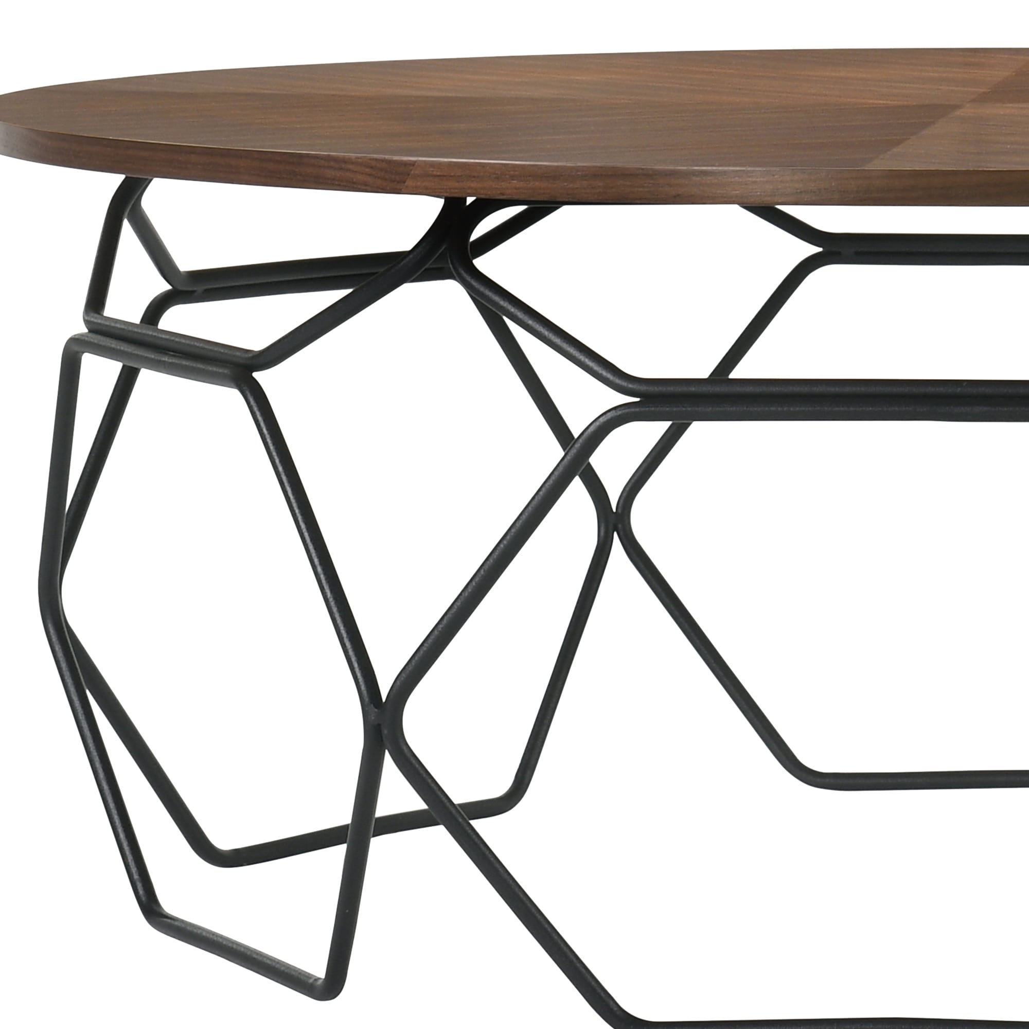 Armen Living Cosmo Modern Wood and Metal Coffee Table in Walnut/Black