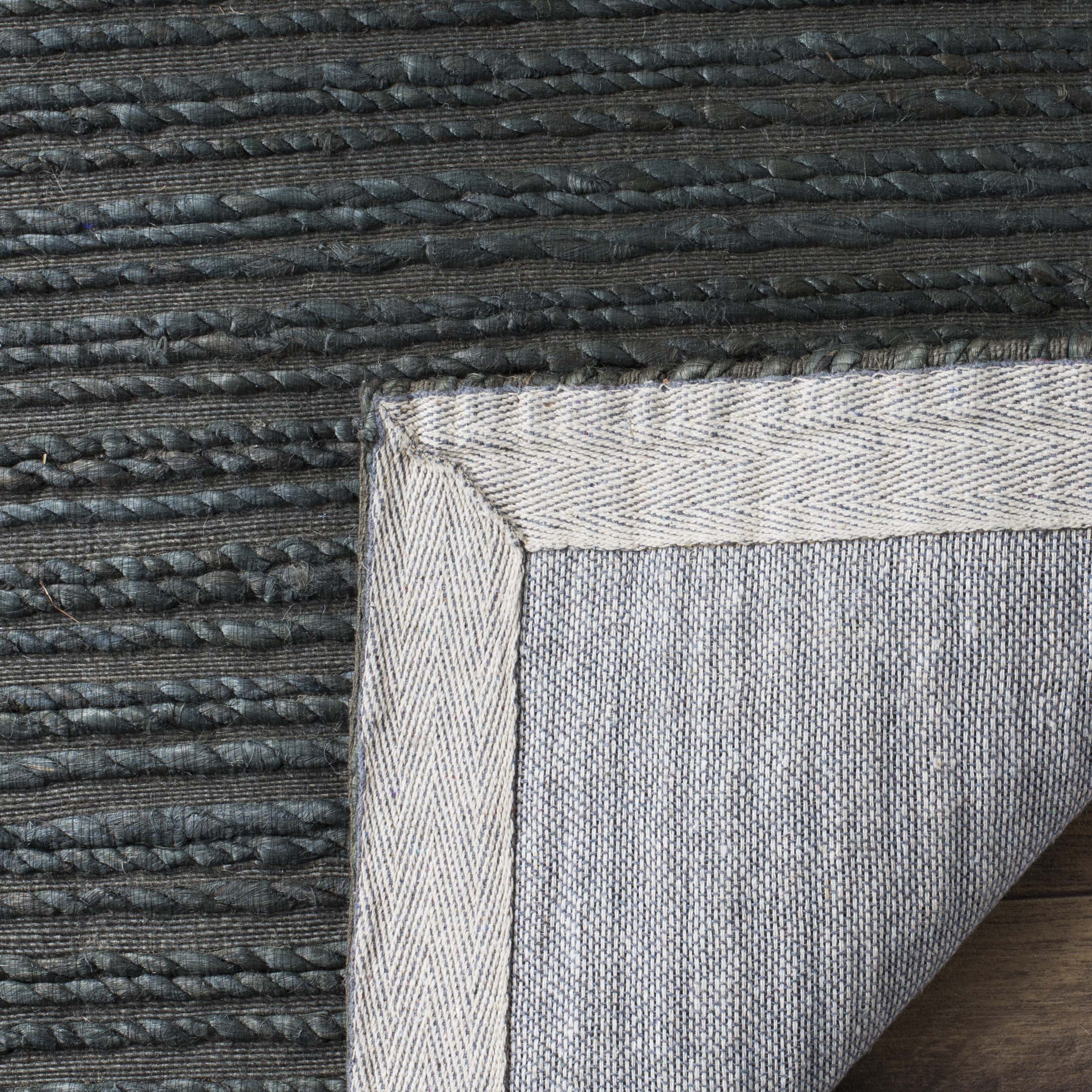 Cape Cod Dark Green Handwoven Cotton Area Rug 5' x 8'