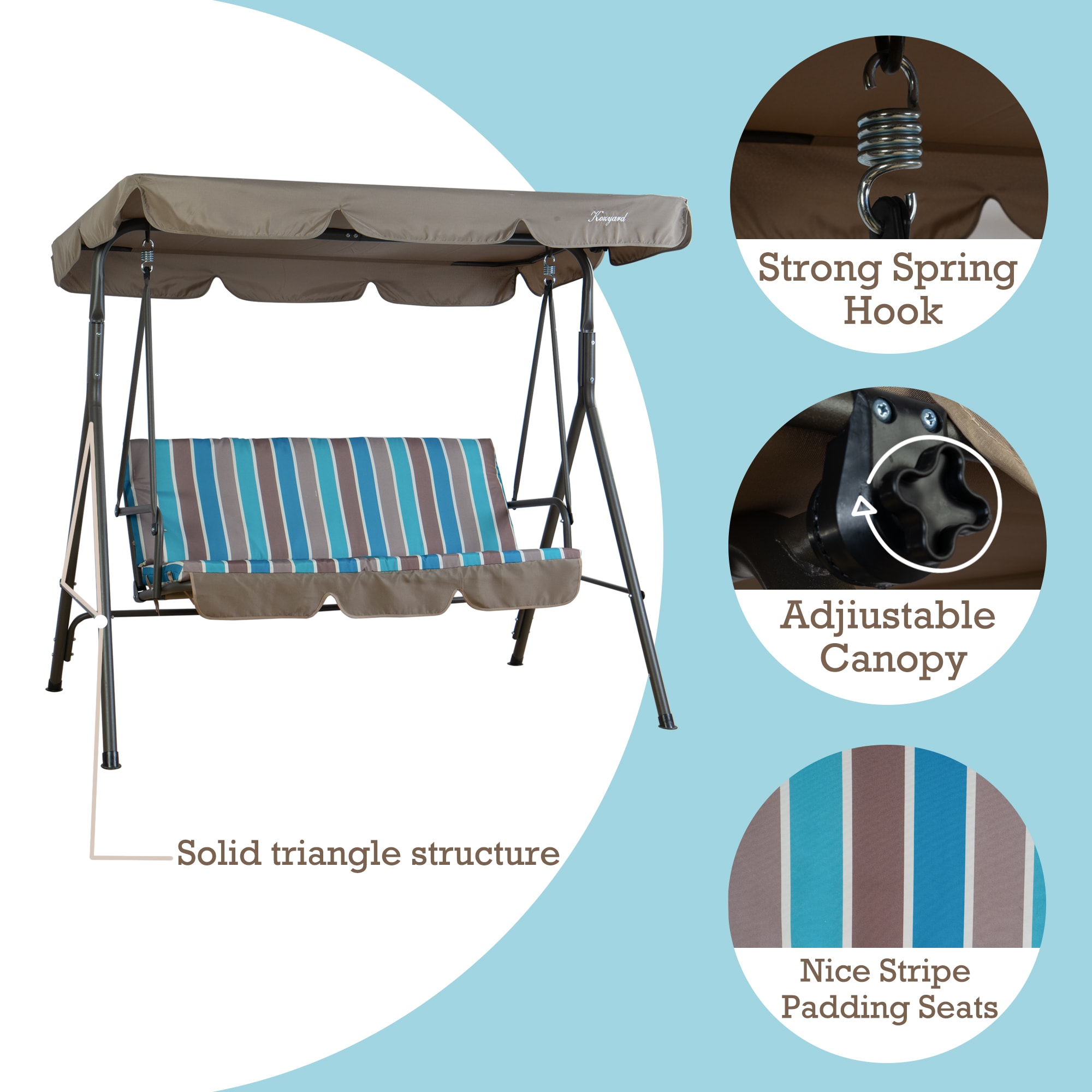 Kozyard KZSW3102B Swing-Gliders - View #3
