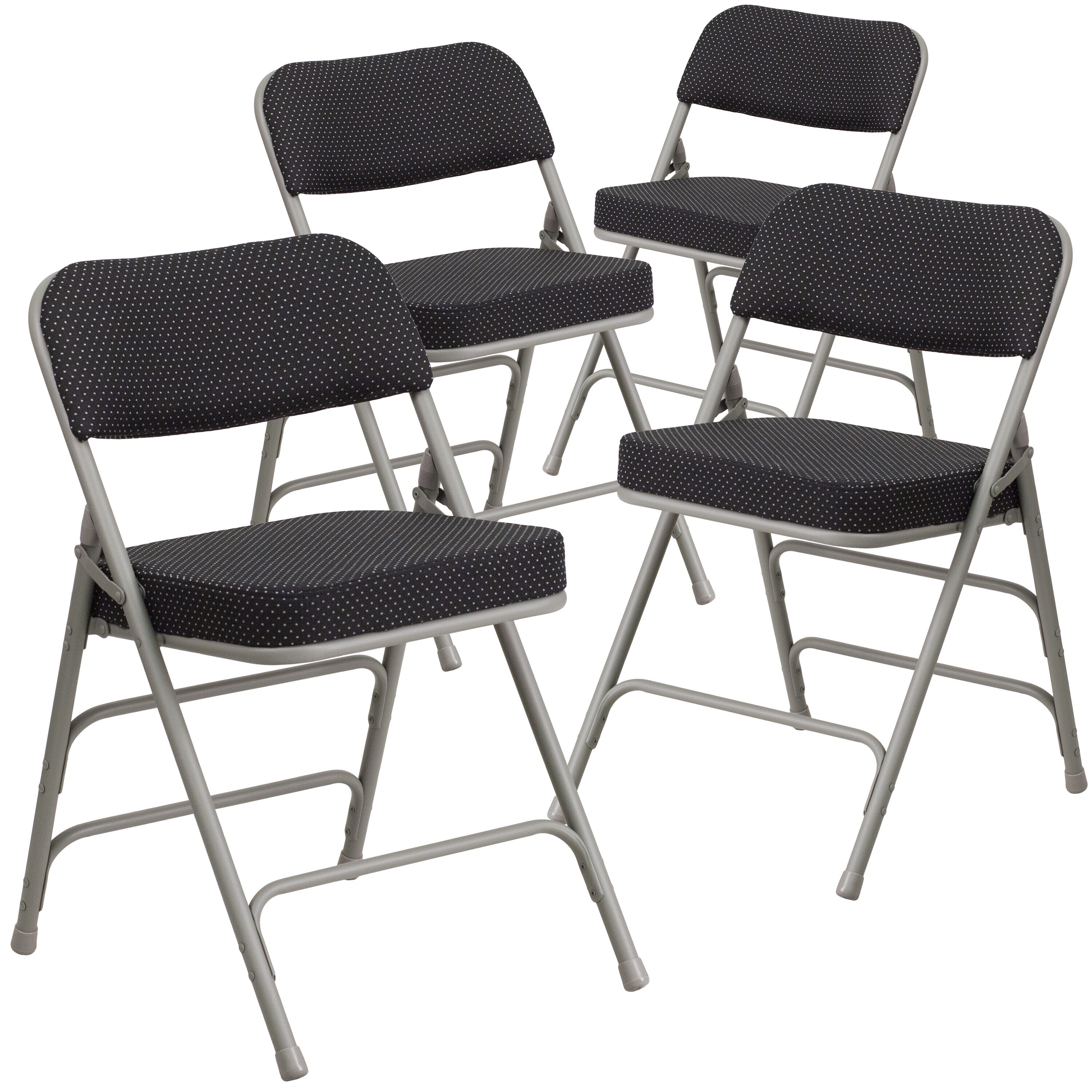 Flash Furniture 889142265214 4 -Pack Black Commercial/Residential Standard Folding Chair with Upholstered Seat ( Indoor )