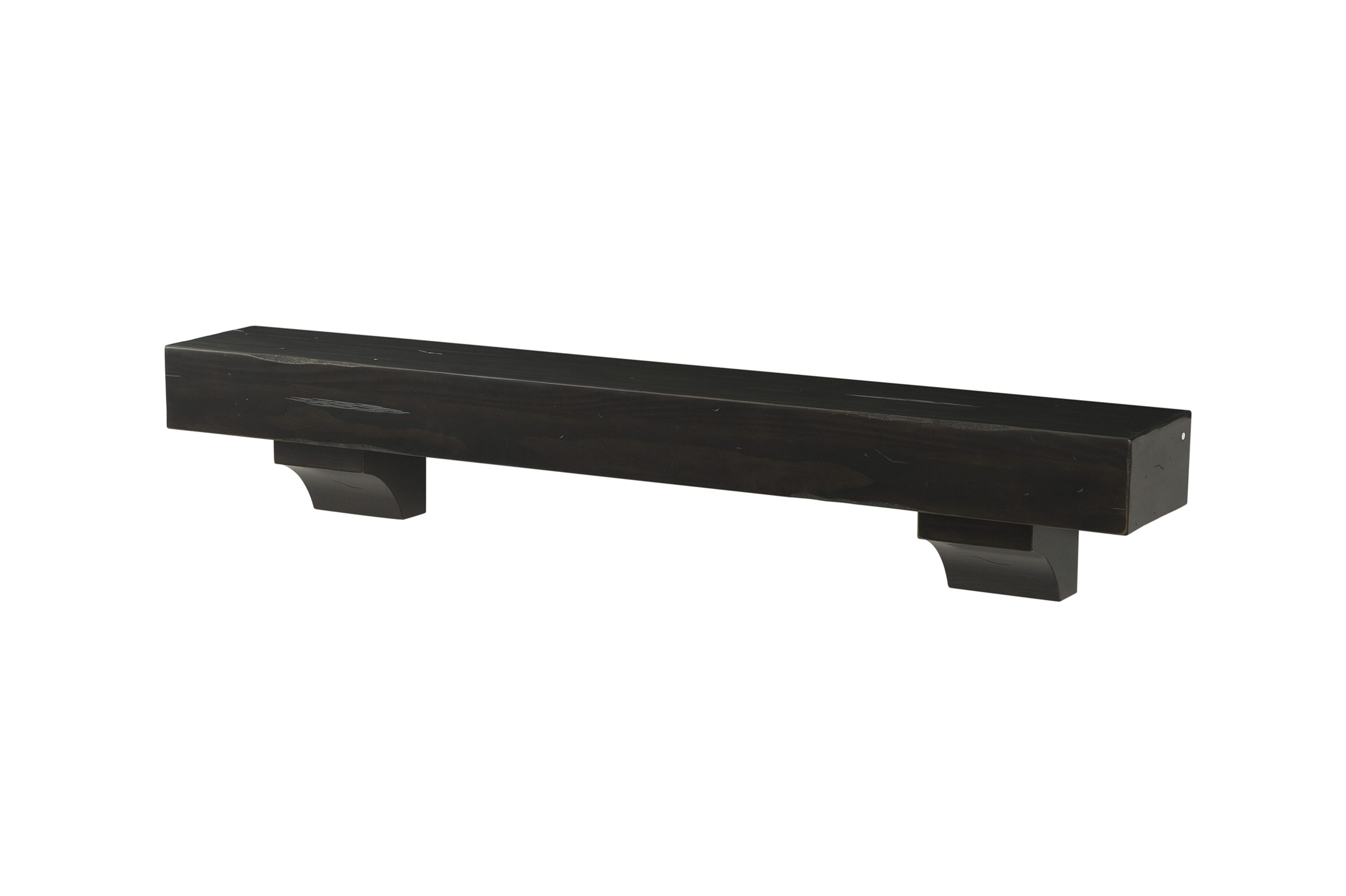 Pearl Mantels SSUP6041220L 60-in W x 10.5-in H x 9-in D Dark Roast Distressed Pine Hollow Traditional Fireplace Mantel