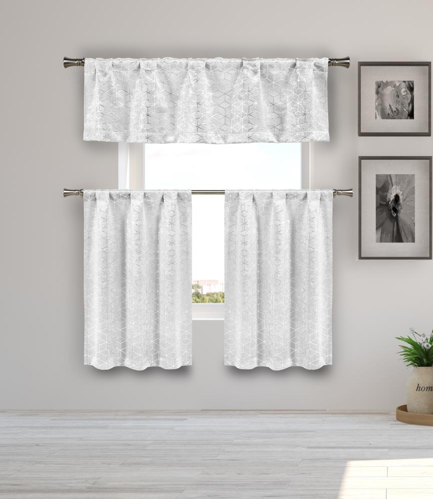 Duck River Textile ESKWH=12 /14183 15-in White Room Darkening Standard Lined Rod Pocket Curtain Panel Pair