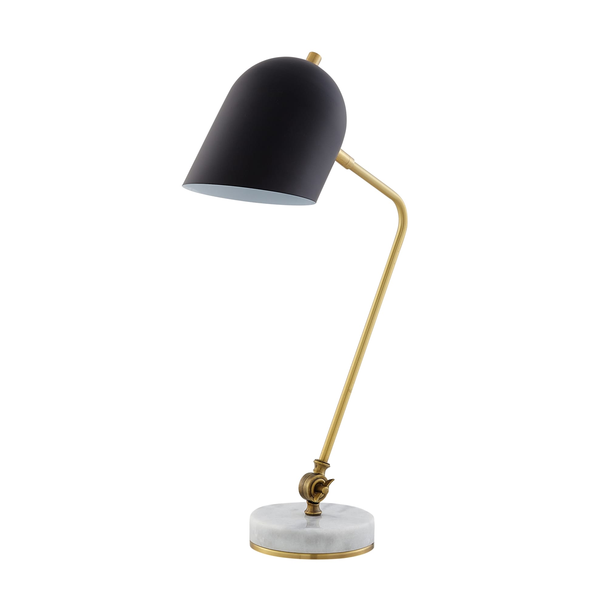 Inspired Home LA442-24BK-LS Abhiram 22-in Black Rotary socket Downbridge Table Lamp with Metal Shade