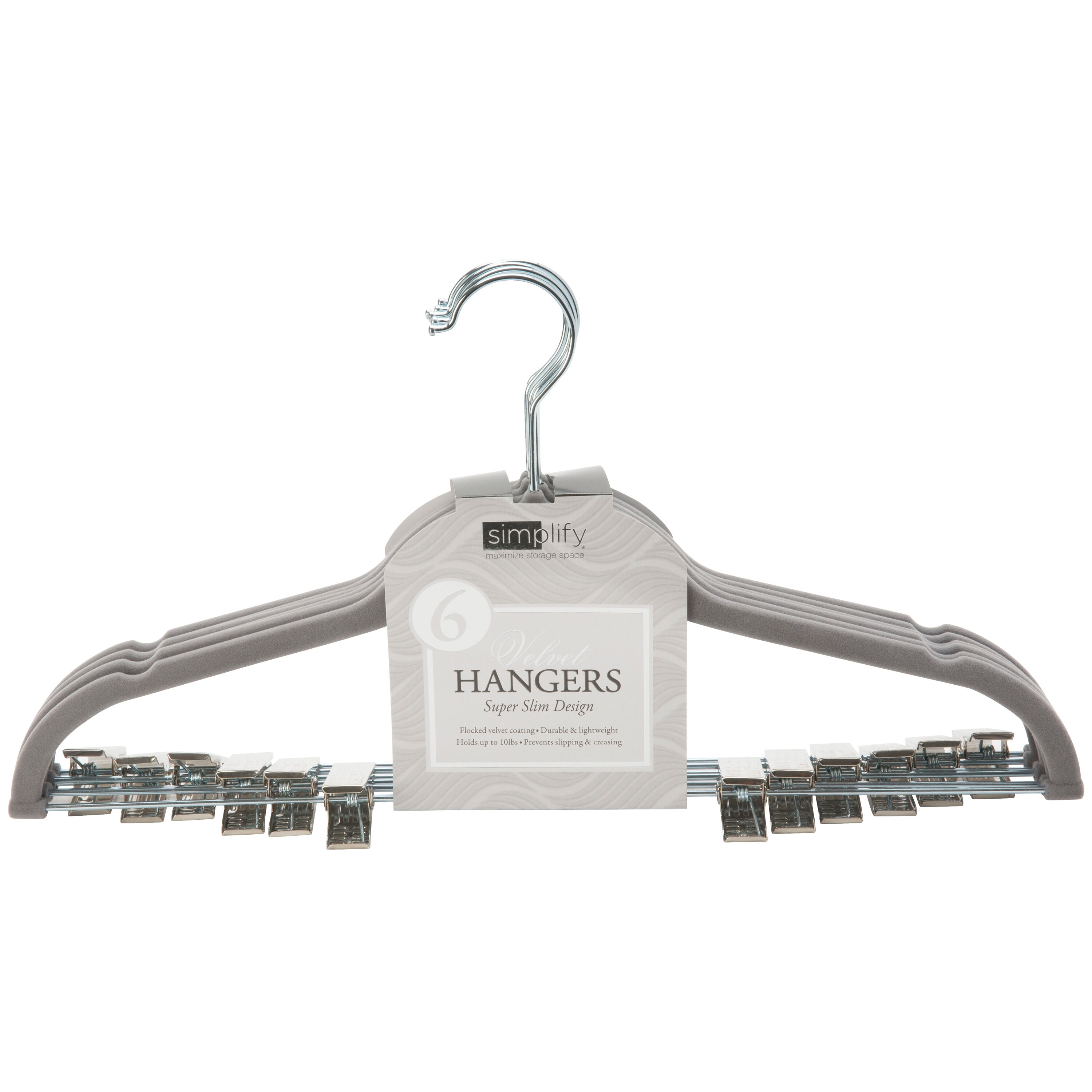 Simplify 25-Pack Slim Velvet Suit Hangers Grey