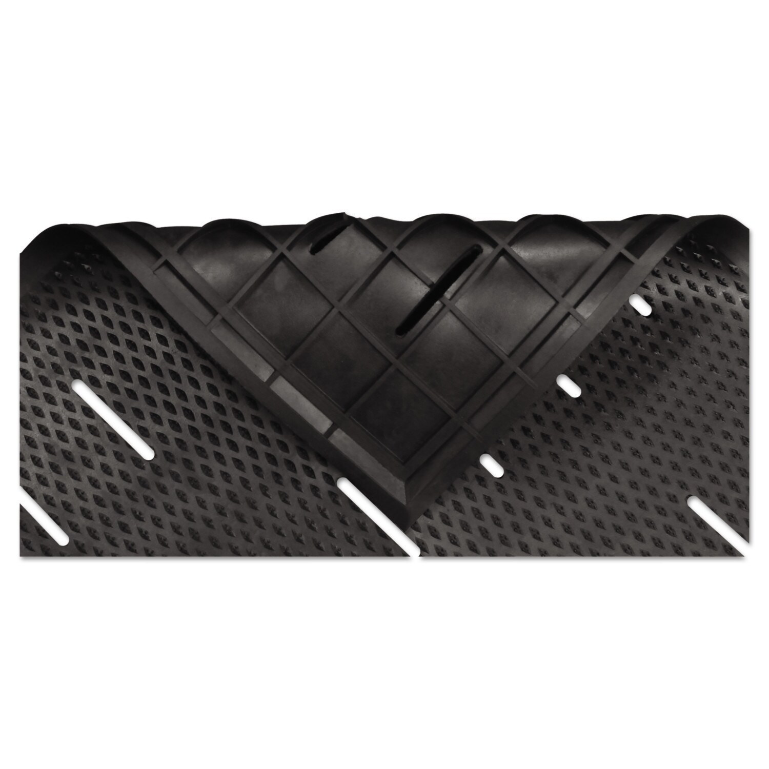 3'x10' Rectangle Solid Plastic Floor Mat Black - Guardian