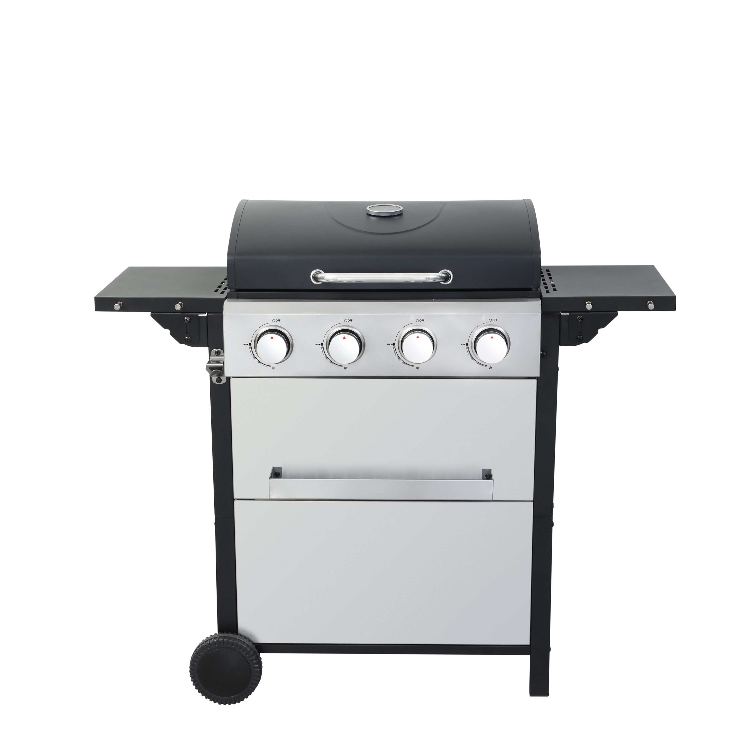 Clihome CL-GR08373 Black+Silver 4 -Burner Natural Gas Grill