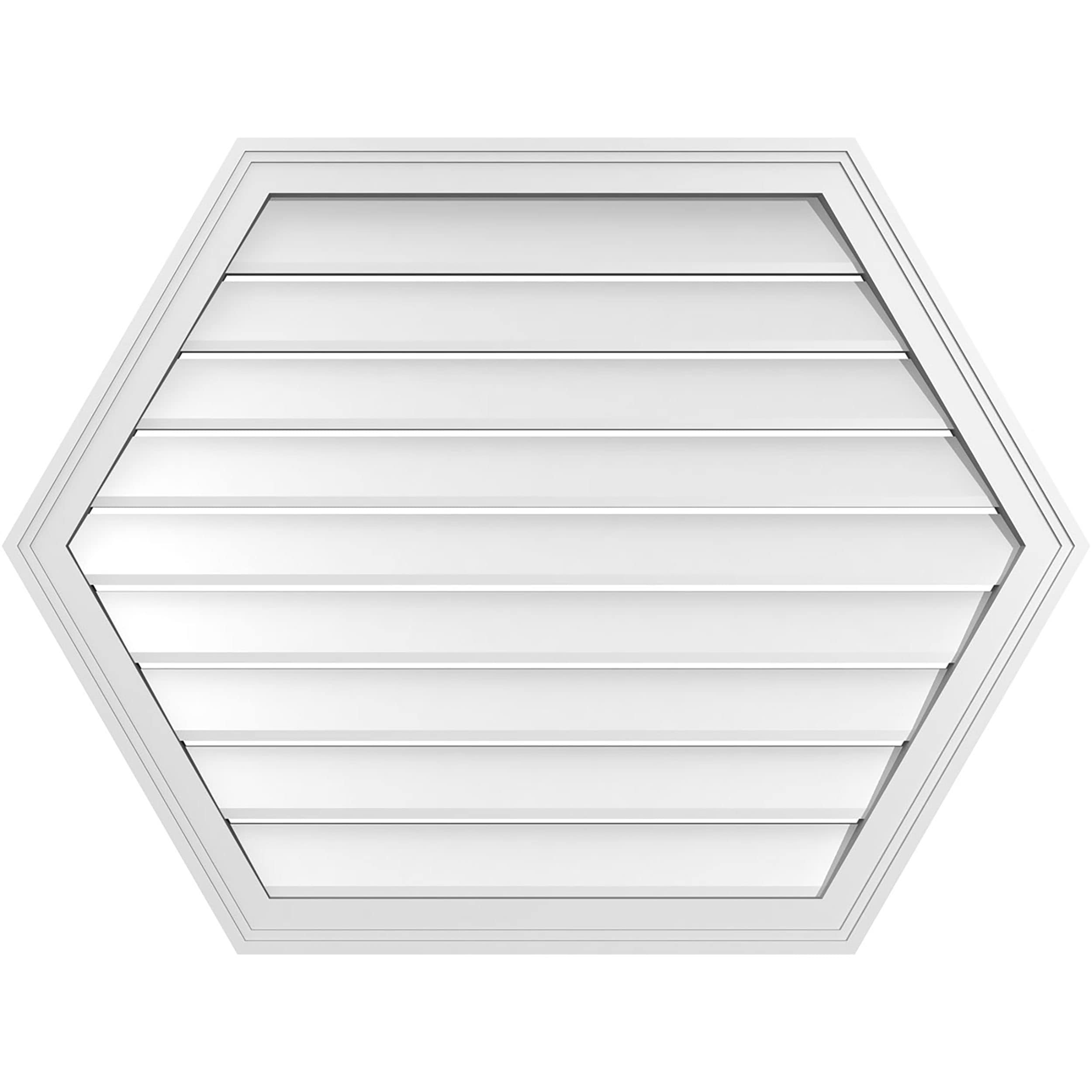 Ekena Millwork GVPHP40X3002SF 40-Inches x 30-Inches Off-white Peaked PVC Gable Louver Vent