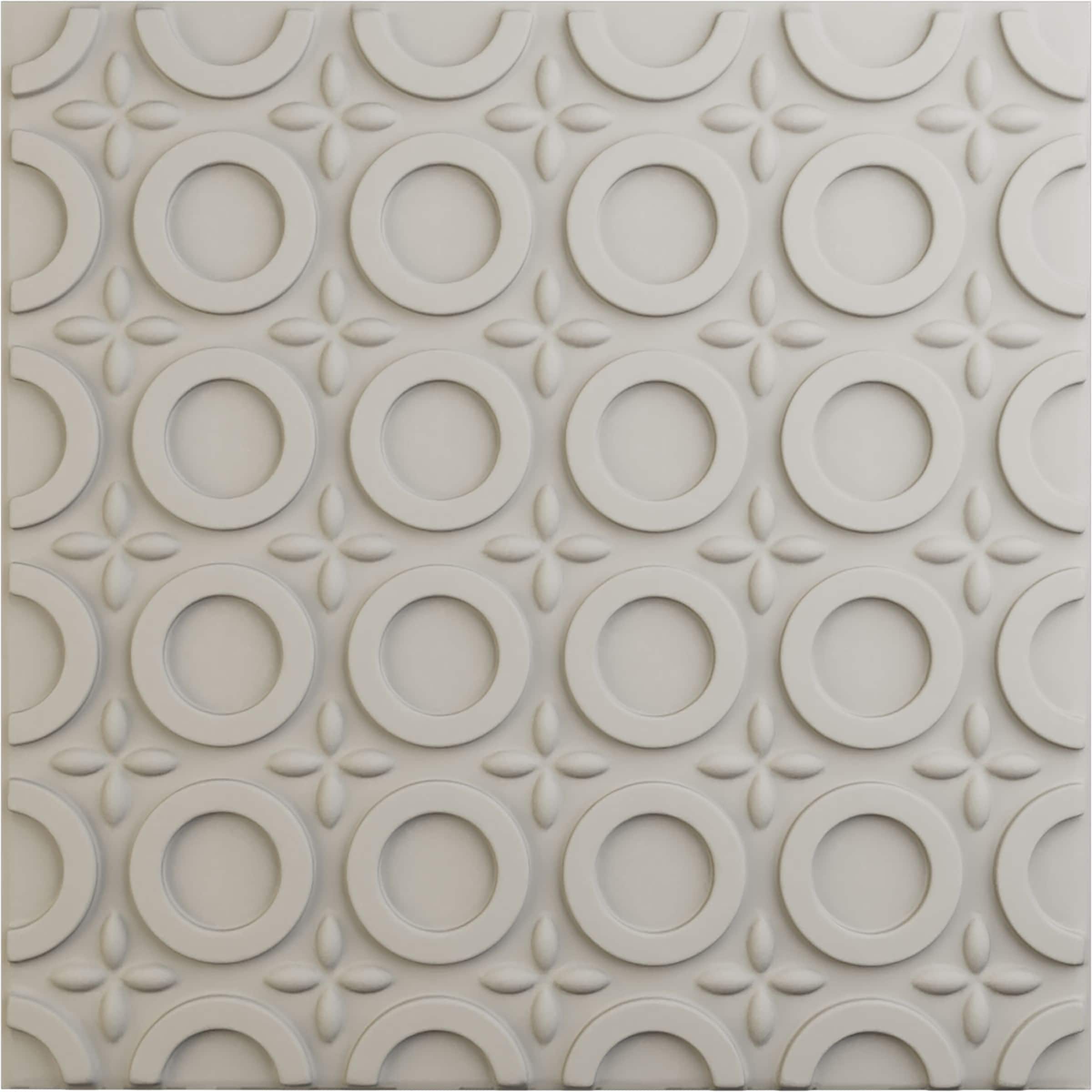 Ekena Millwork WP20X20ASGBW-CASE-12 19-5/8-in x 19-5/8-in Embossed Paintable/Stainable Off-white PVC Wall Panel ( 12 -Pack, Covers 32.04-sq ft )