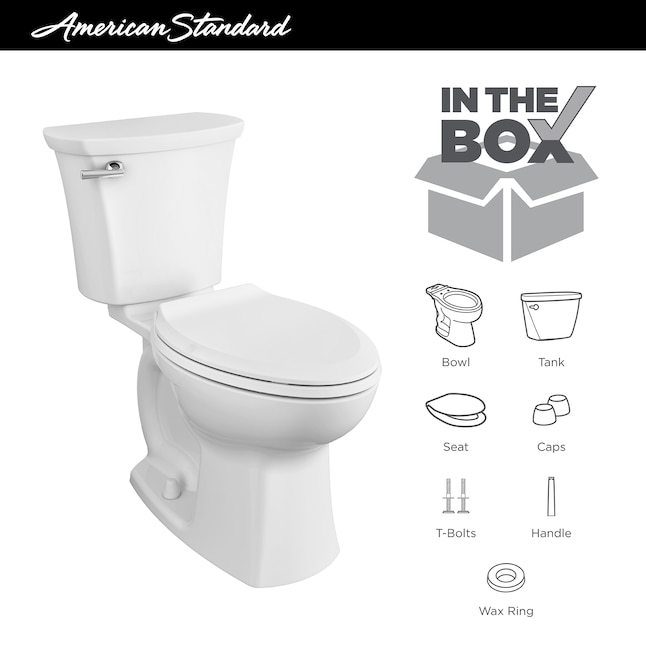 American Standard Edgemere White Elongated Chair Height 2 Piece Watersense Toilet 12 In Rough Size Ada Compliant The Toilets Department At Com - How To Adjust An American Standard Toilet Seat