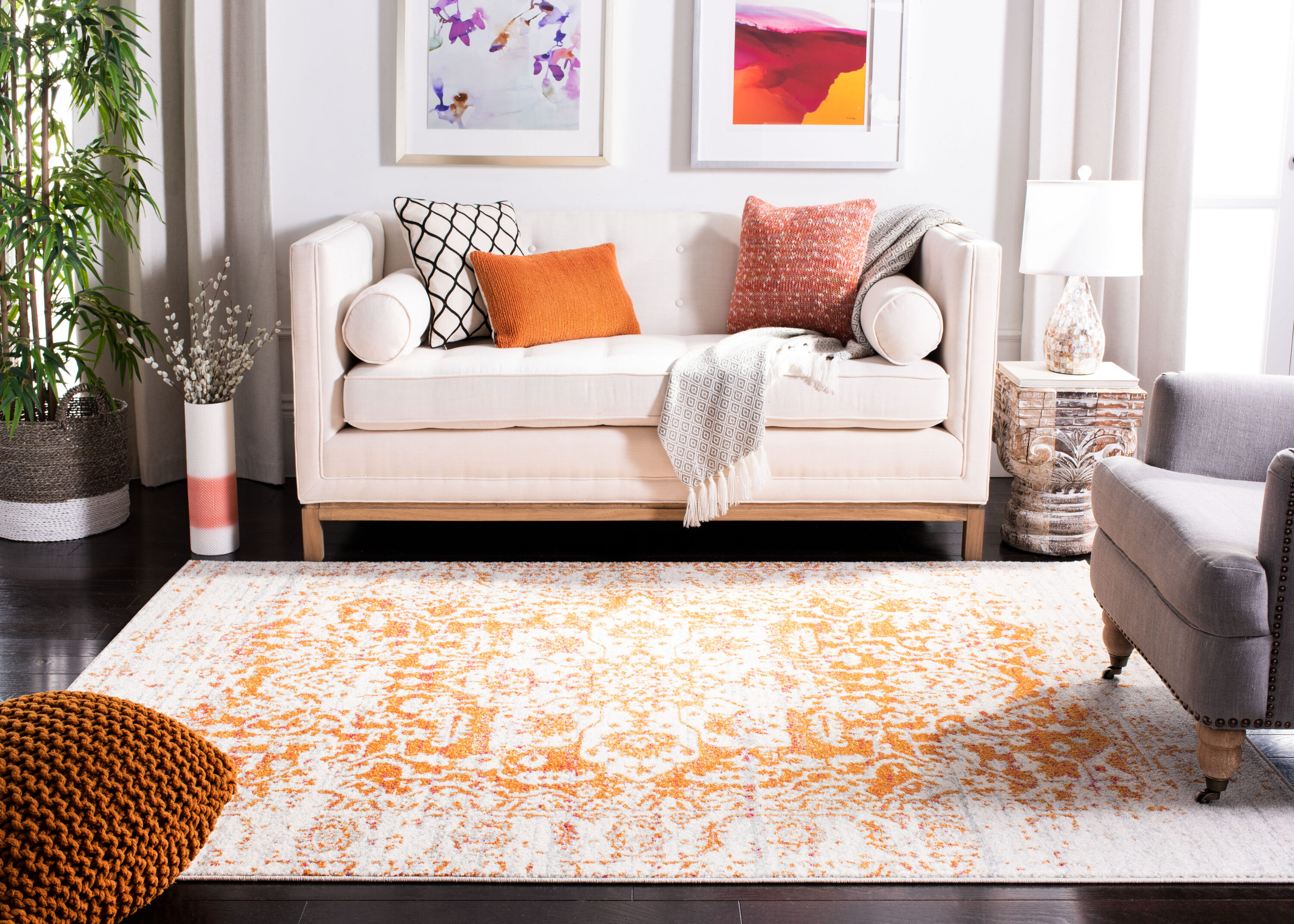 Madison 603P Orange Ivory 4in x 6in Rug