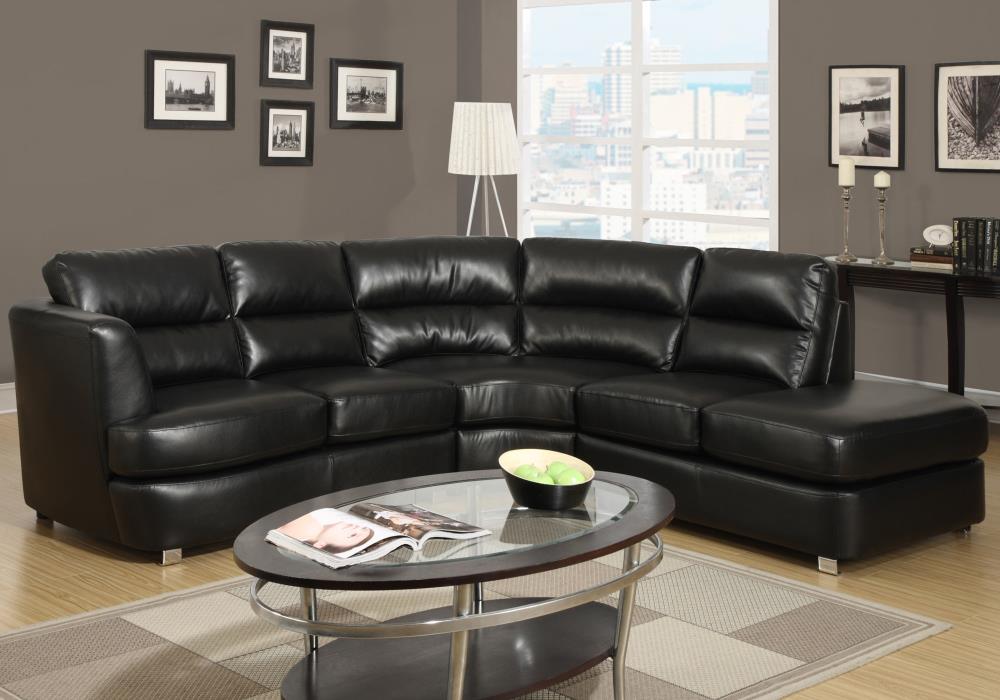 Monarch Specialties Modern Black Faux Leather Sectional In The Couches Sofas And Loveseats 4299