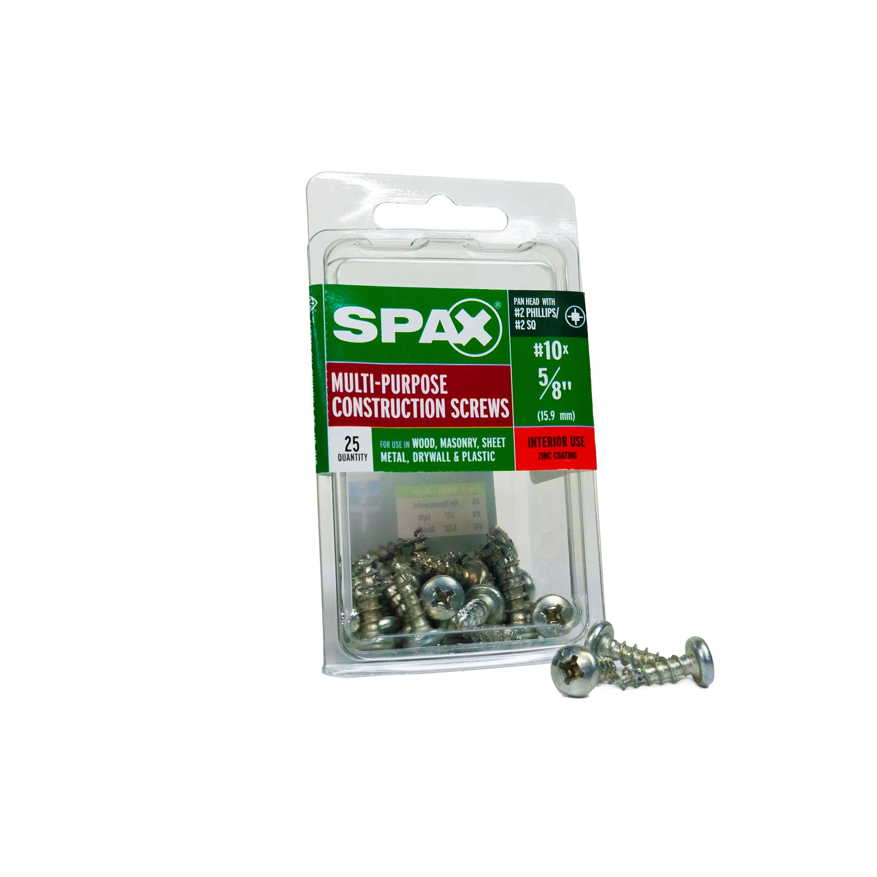 SPAX #10 x 5/8-in Zinc-Plated Multi-Material SPAX Multi-Purpose Interior  Wood Screws (25-Per Box) in the Wood Screws department at