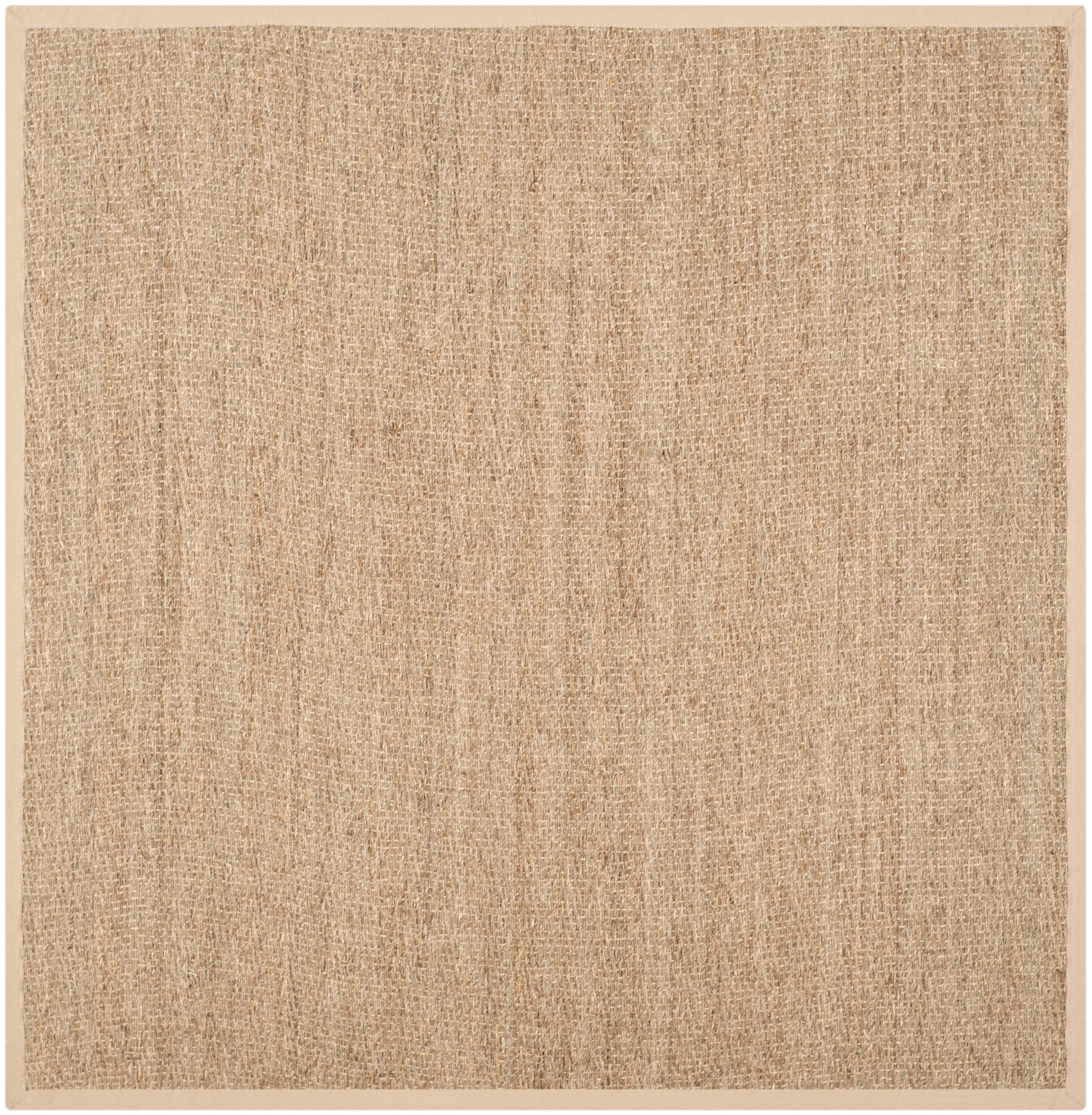 Safavieh NF115A-8SQ Natural Fiber Montauk 8 x 8 (ft) Loomed Seagrass Natural/Beige Square Indoor Chevron Coastal Area rug