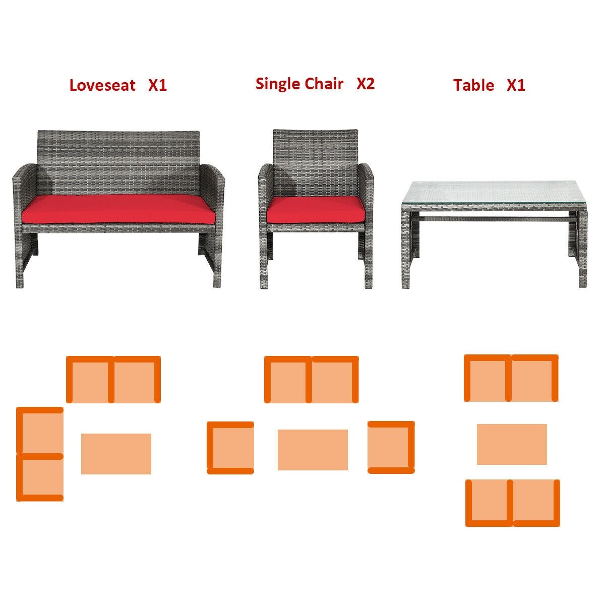 Clihome CWCH-HW63238RE Patio-Conversation-Sets - View #10