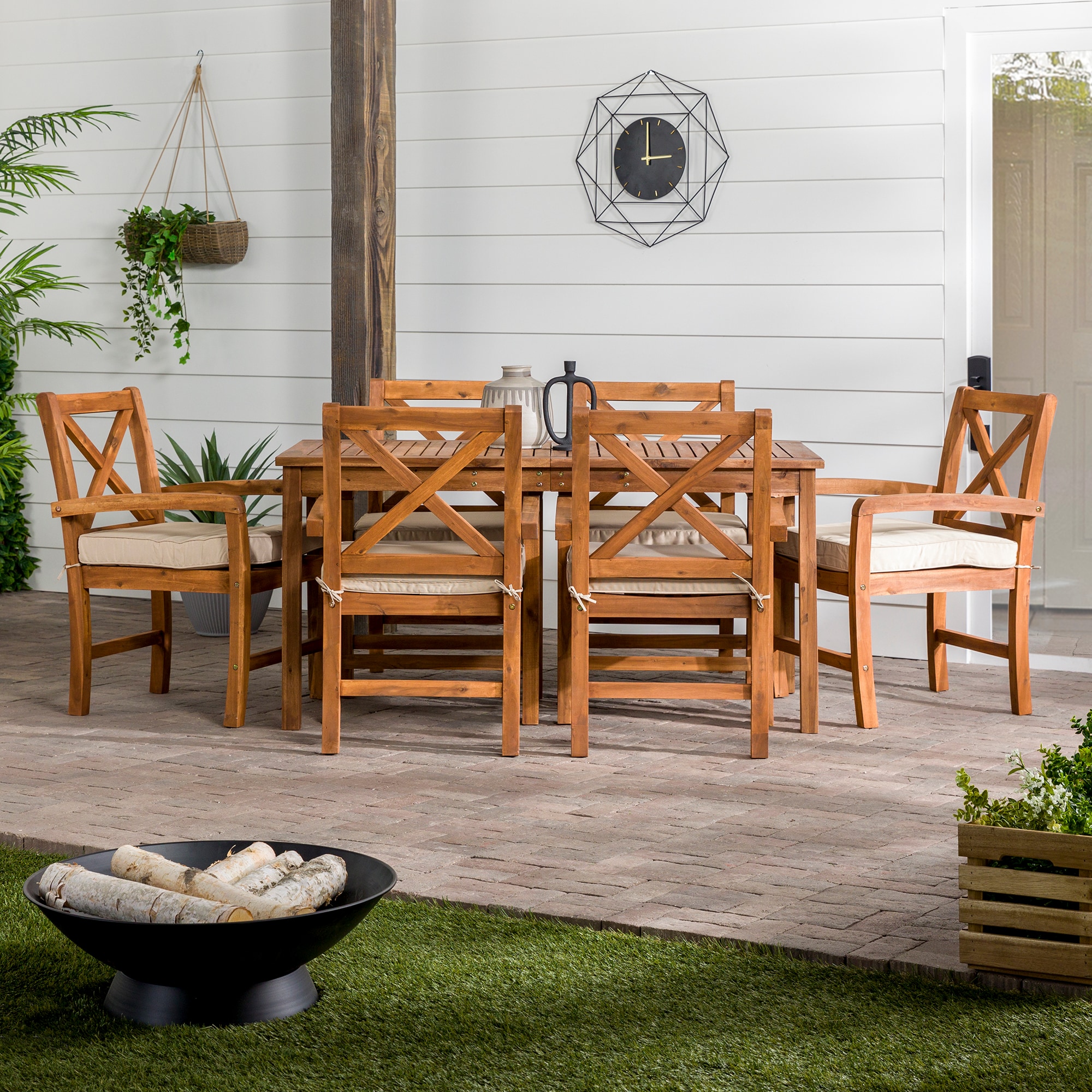 Walker Edison LWW7XSDTBR Patio-Dining-Sets - View #2