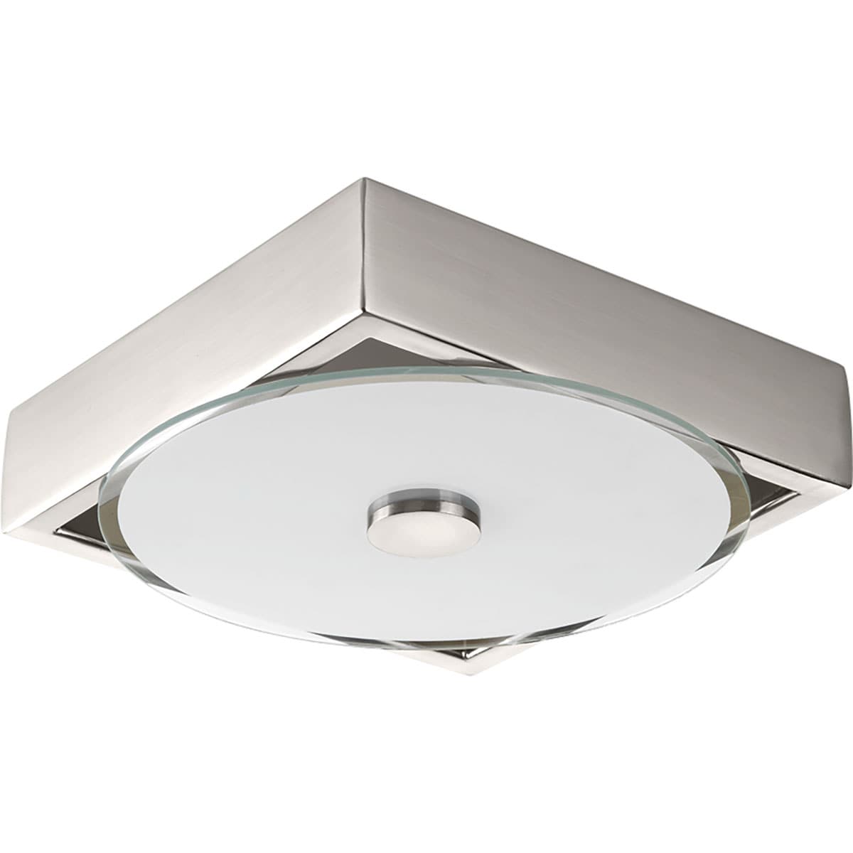 Progress Lighting P350025-009-30 Frame 1 -Light 9-in Brushed Nickel Integrated LED Flush Mount Light