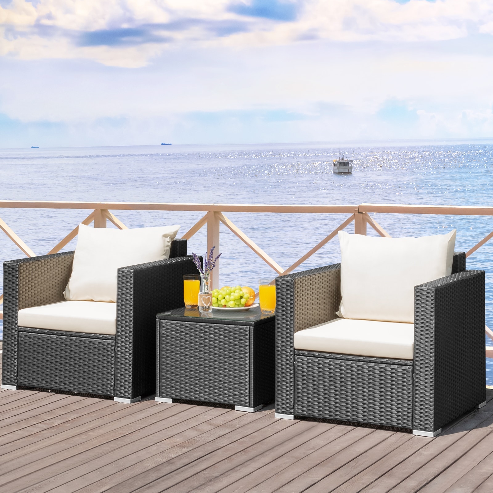 Slickblue D-CO-+HW92566WH Patio-Conversation-Sets - View #2