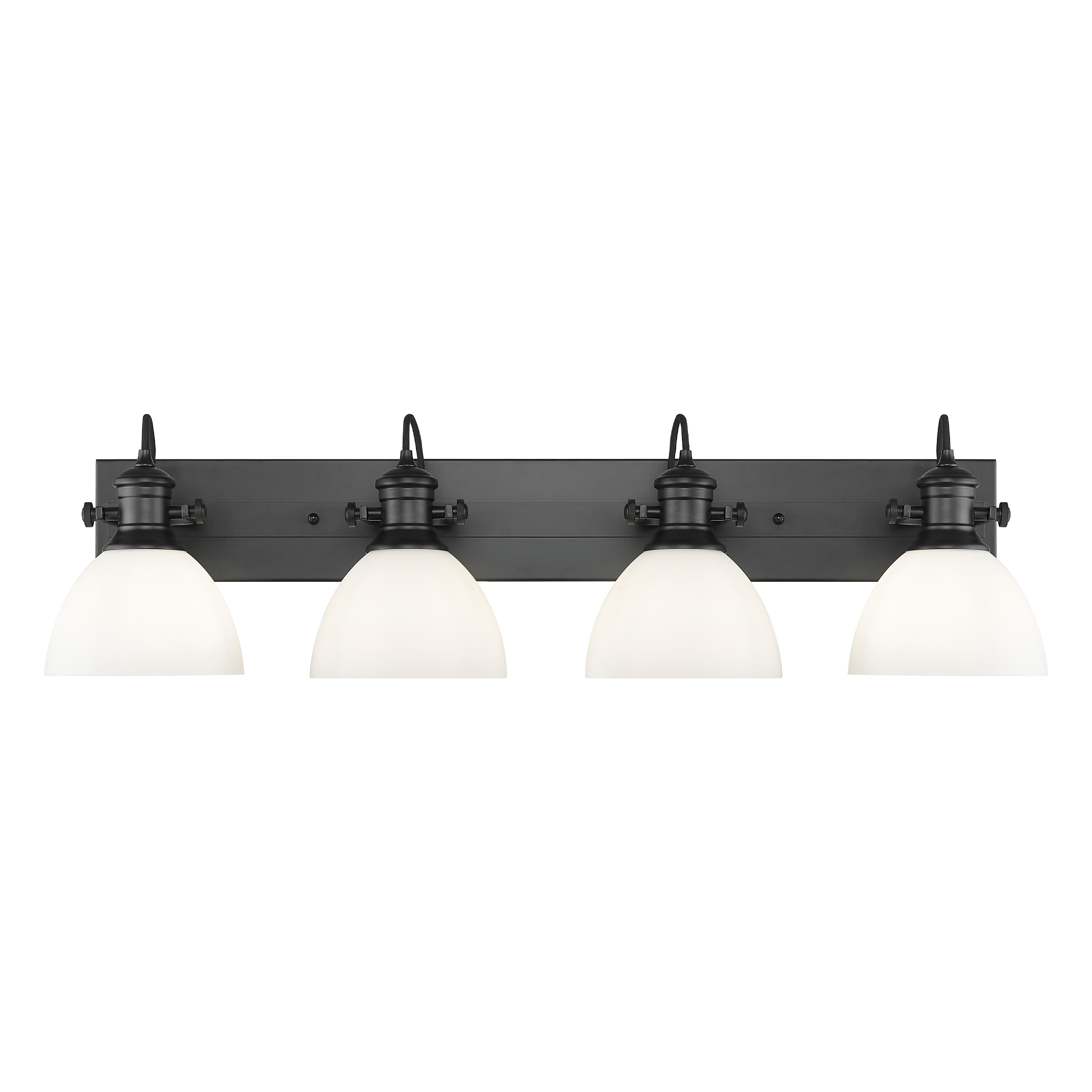 Golden Lighting 3118-BA4 BLK-OP Hines 8.25-in 4 -Light Matte Black Transitional Vanity light