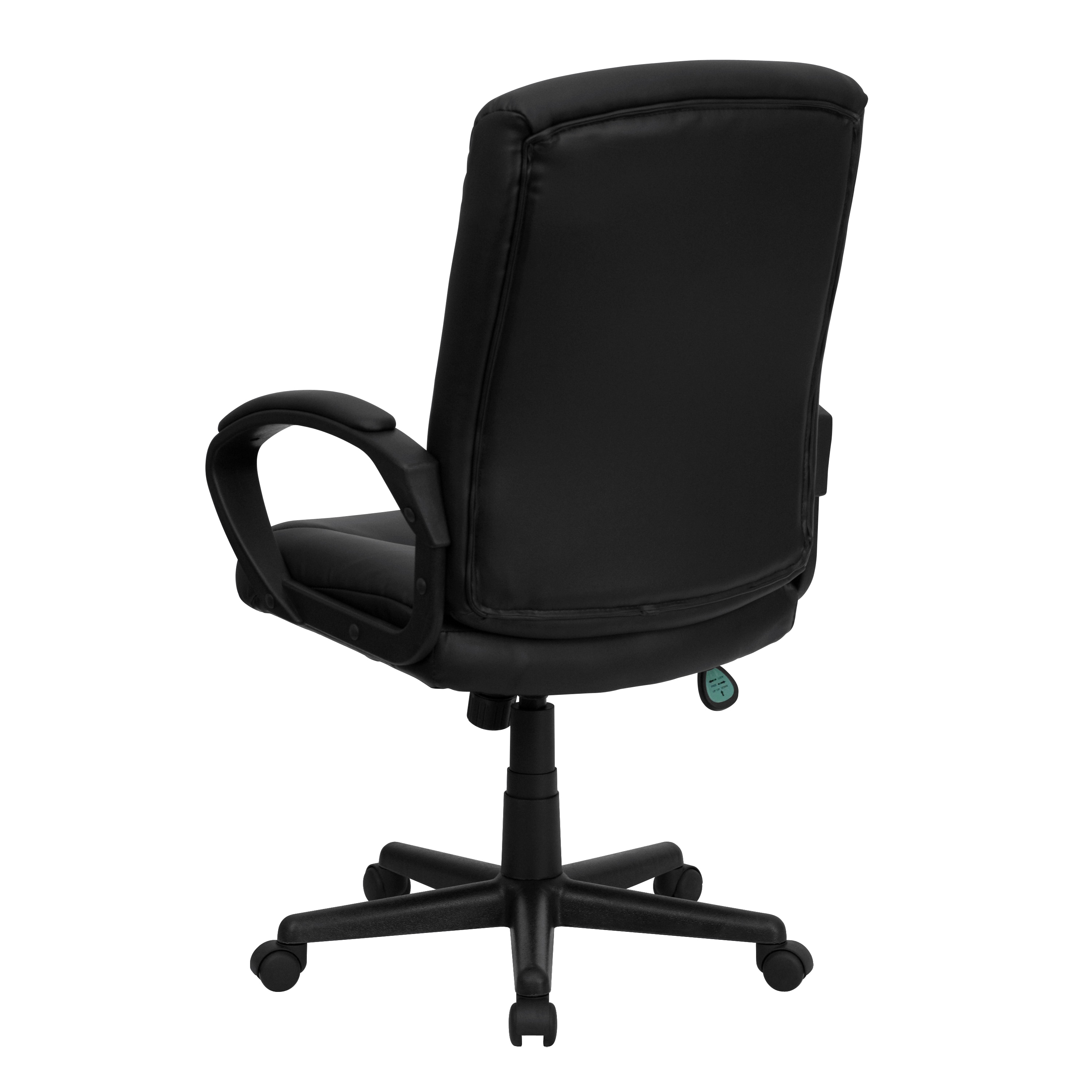 Ergonomic Black LeatherSoft Swivel Task Chair with Lumbar Support