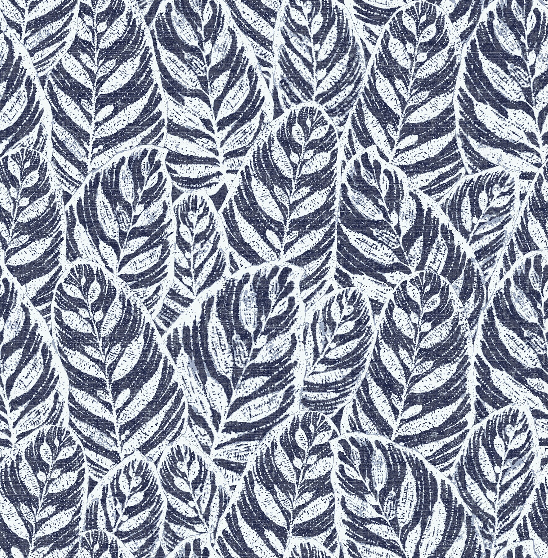 Scott Living 2964-25921 56.4-Sq. Feet Indigo Non-woven Textured Ivy/Vines 3D Unpasted Wallpaper
