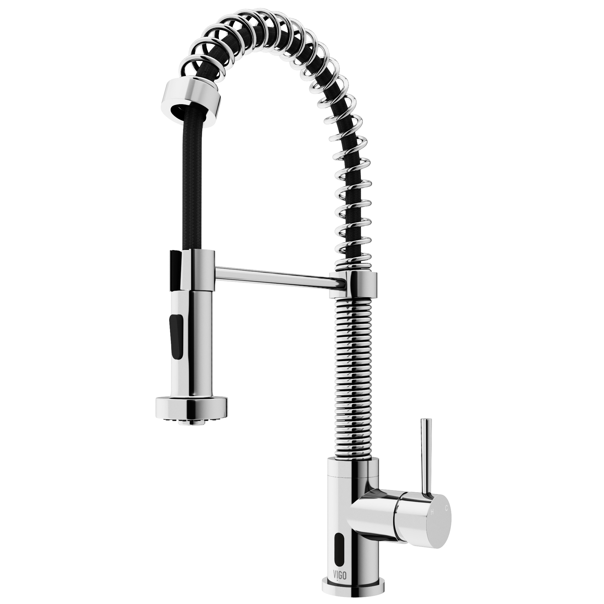 VIGO VG02001CHS Edison Chrome Single Handle Deck-mount Touchless Pull-down Kitchen Faucet with Sprayer
