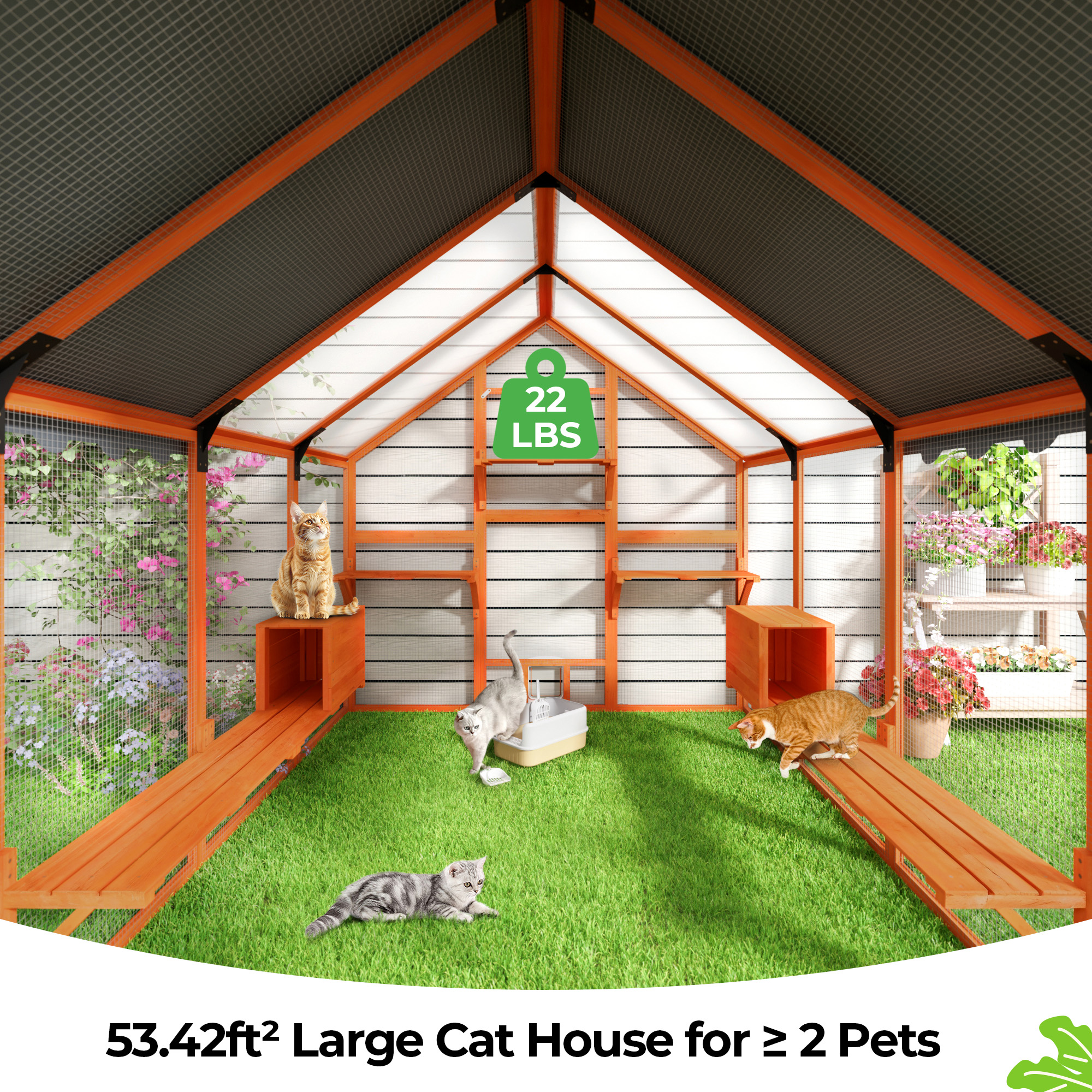 Coziwow 74-in x 70.9-in Orange Cat House CW12E0650-L02 at Lowes.com