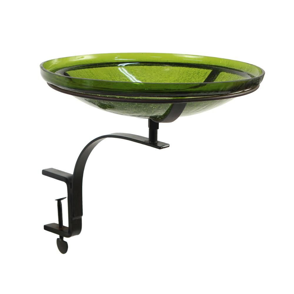 Minuteman International CGB-14FG-RM 13.75-Inches H Green Glass Complete birdbath